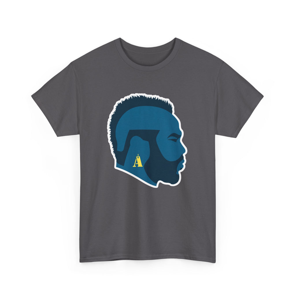 Mr T Profile Silhouette T‑Shirt – Blue Head & Gold Earring Graphic