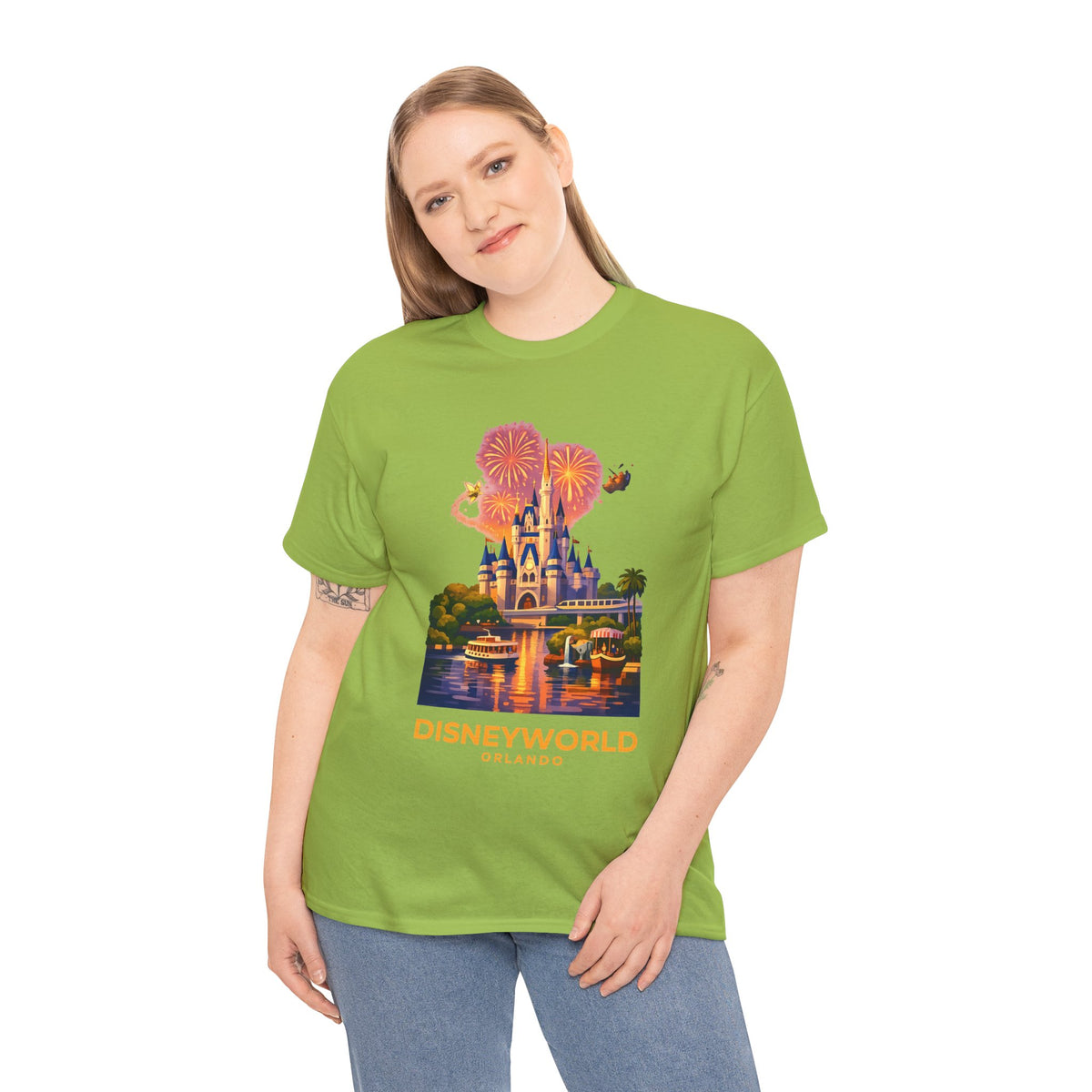 Disney World Castle Orlando Fireworks Cotton T‑Shirt