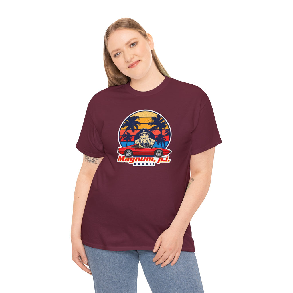 Magnum P.I. Hawaii Retro Sunset Cotton T-Shirt / Tee