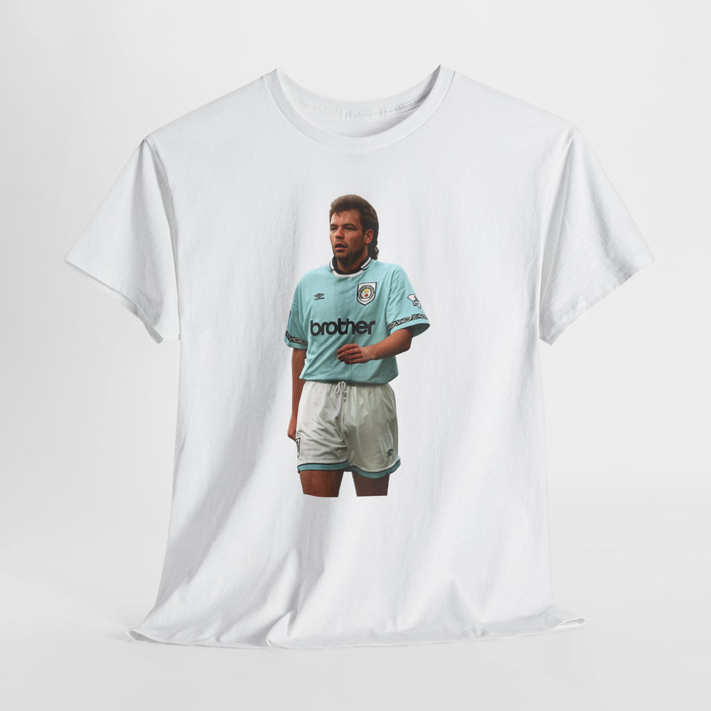 Uwe Rosler Manchester City Legend Graphic Tee - Retro Football Kit Print