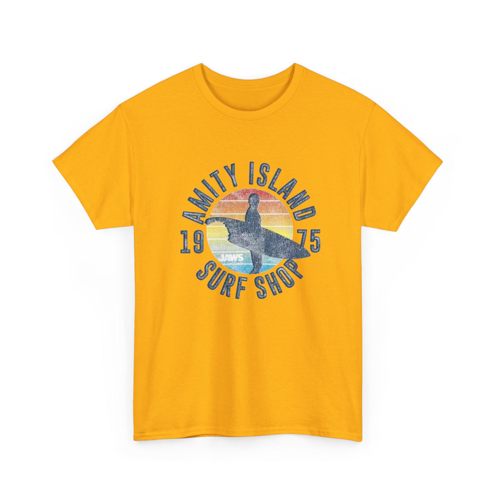 Amity Island Surf Shop Tee — Vintage Surfer Graphic T-Shirt (1975)