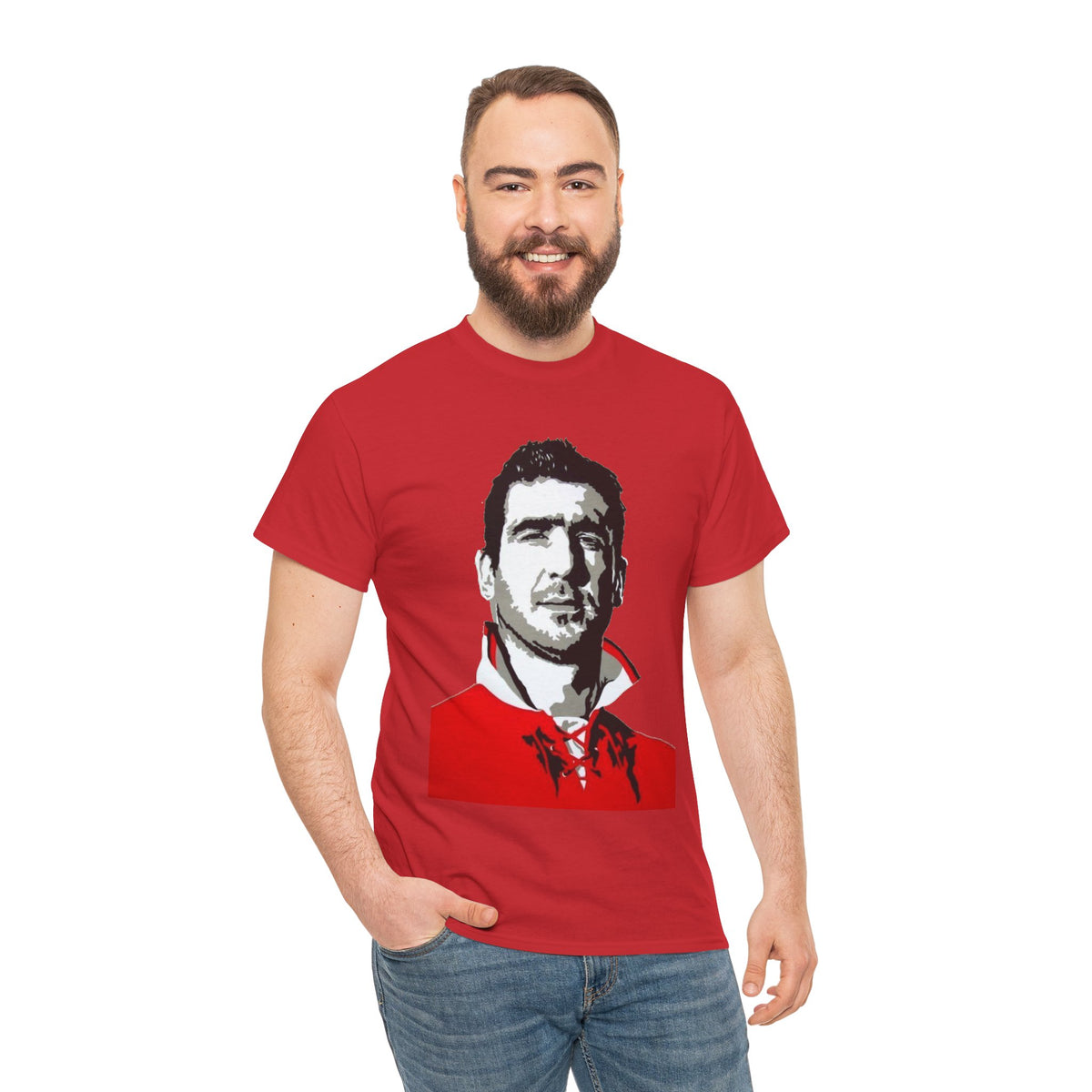 Eric Cantona Manchester United Legend Portrait Graphic CottonT-Shirt