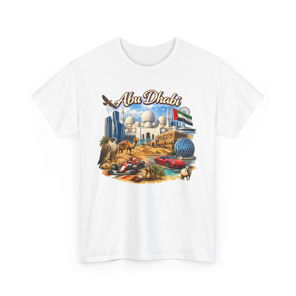 Abu Dhabi Landmark Collage T-Shirt — UAE Travel Souvenir Tee