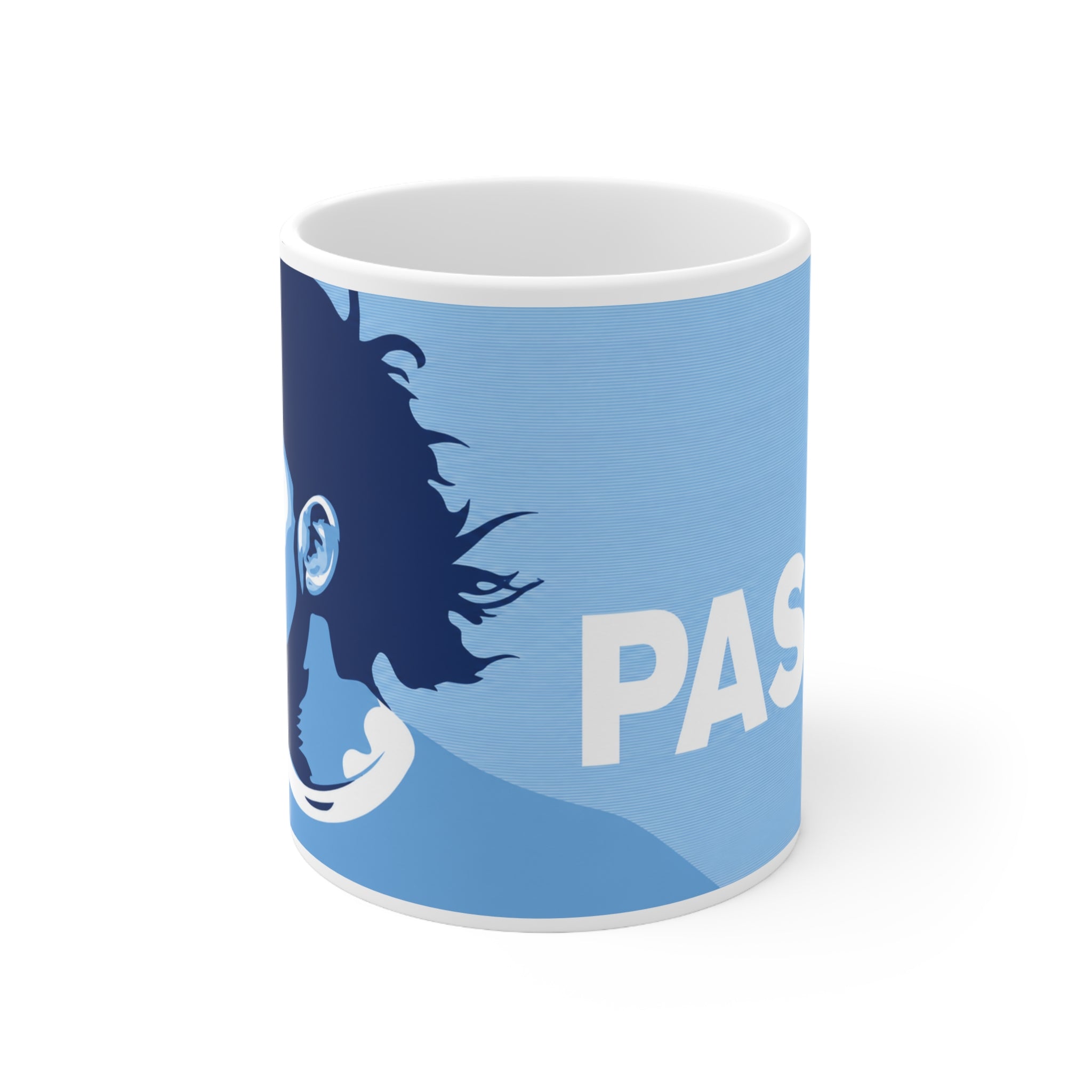 Manchester City PASIÓN Ceramic Mug – 'Passion' Blue Portrait Coffee Cup (11oz & 15oz)