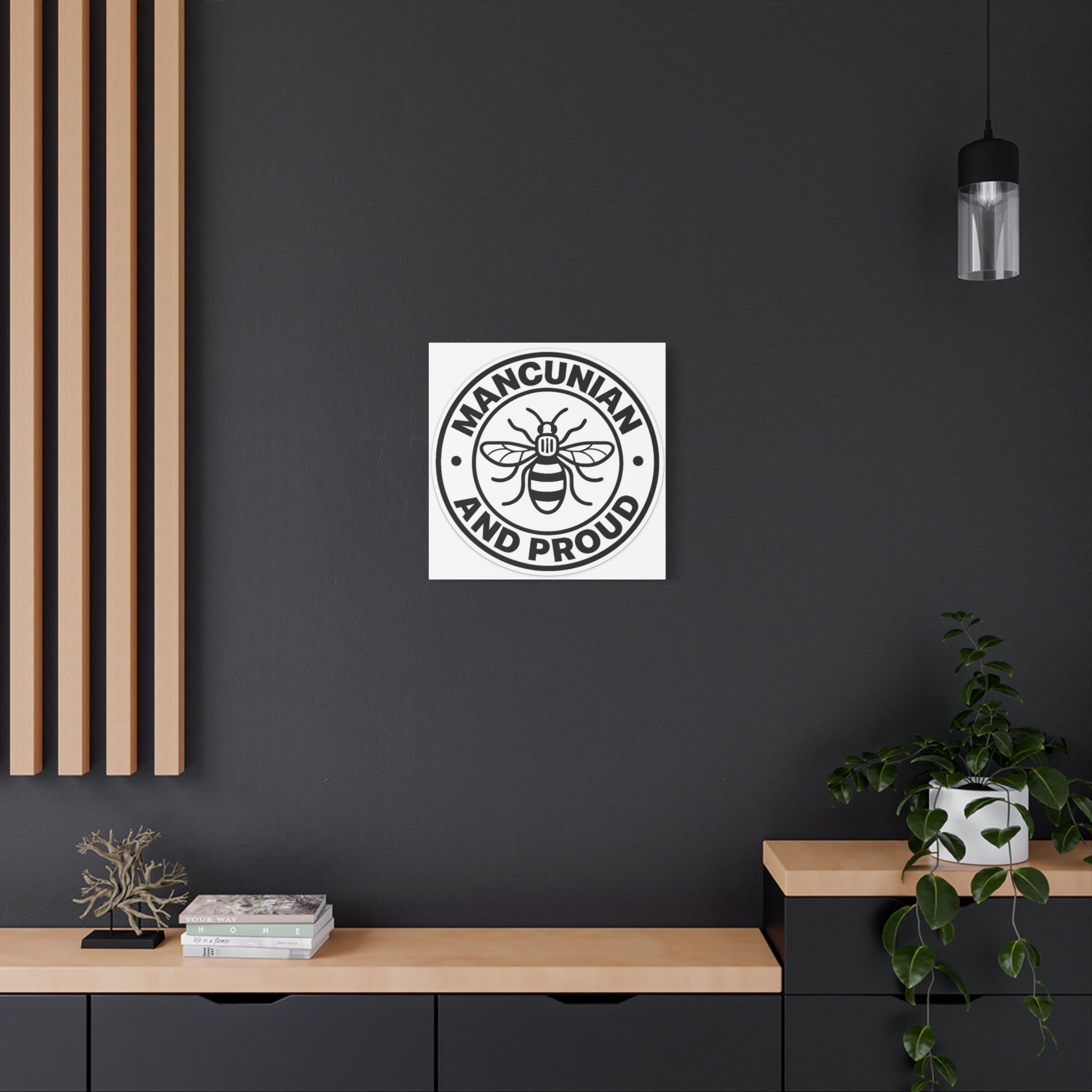 Matte Canvas: "Mancunian And Proud" Manchester Bee Wall Art