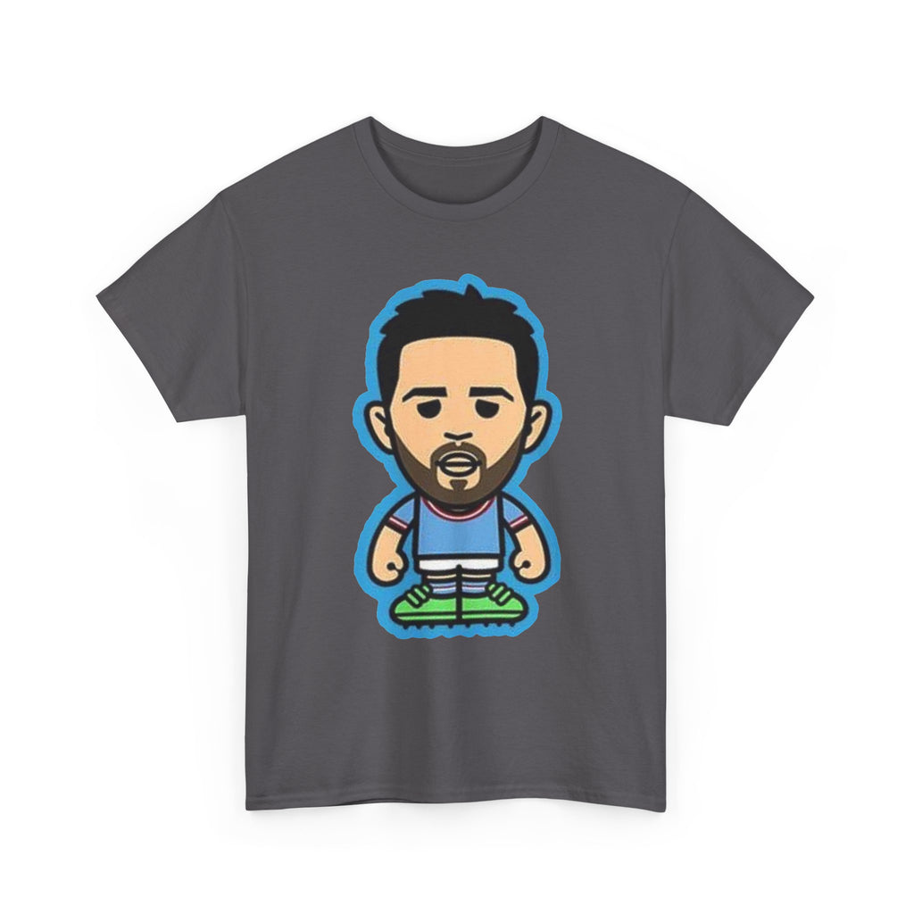 Bernardo Silva Manchester City Legend Graphic Tee — Player Cartoon Front & Tribute Poster Back