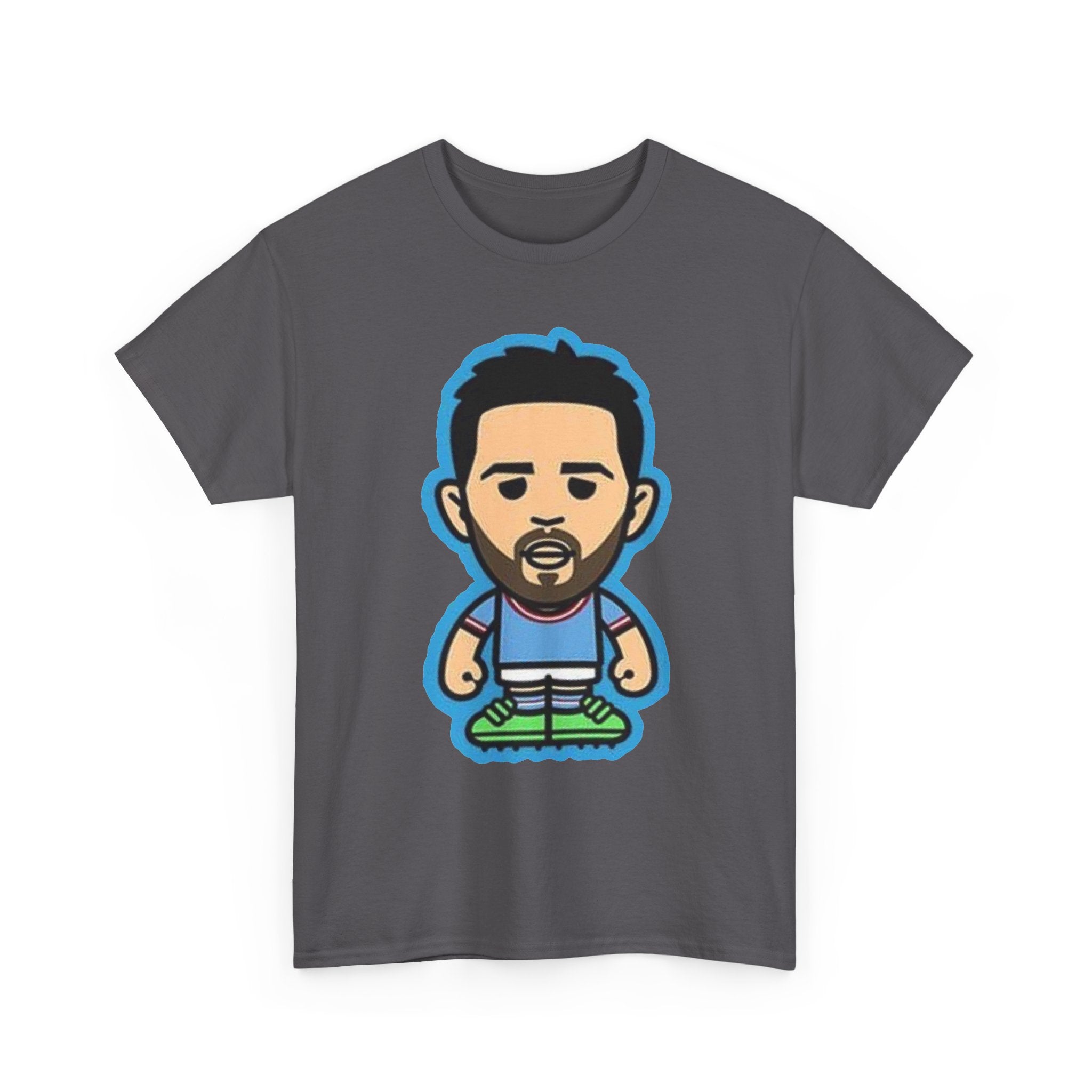 Bernardo Silva Manchester City Legend Graphic Tee — Player Cartoon Front & Tribute Poster Back