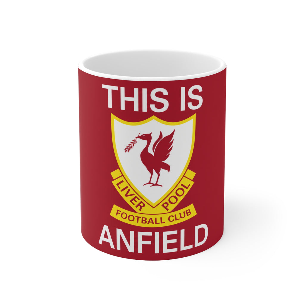 This Is Anfield Ceramic Coffee Mug — Liverpool FC Crest Red 11oz & 15oz