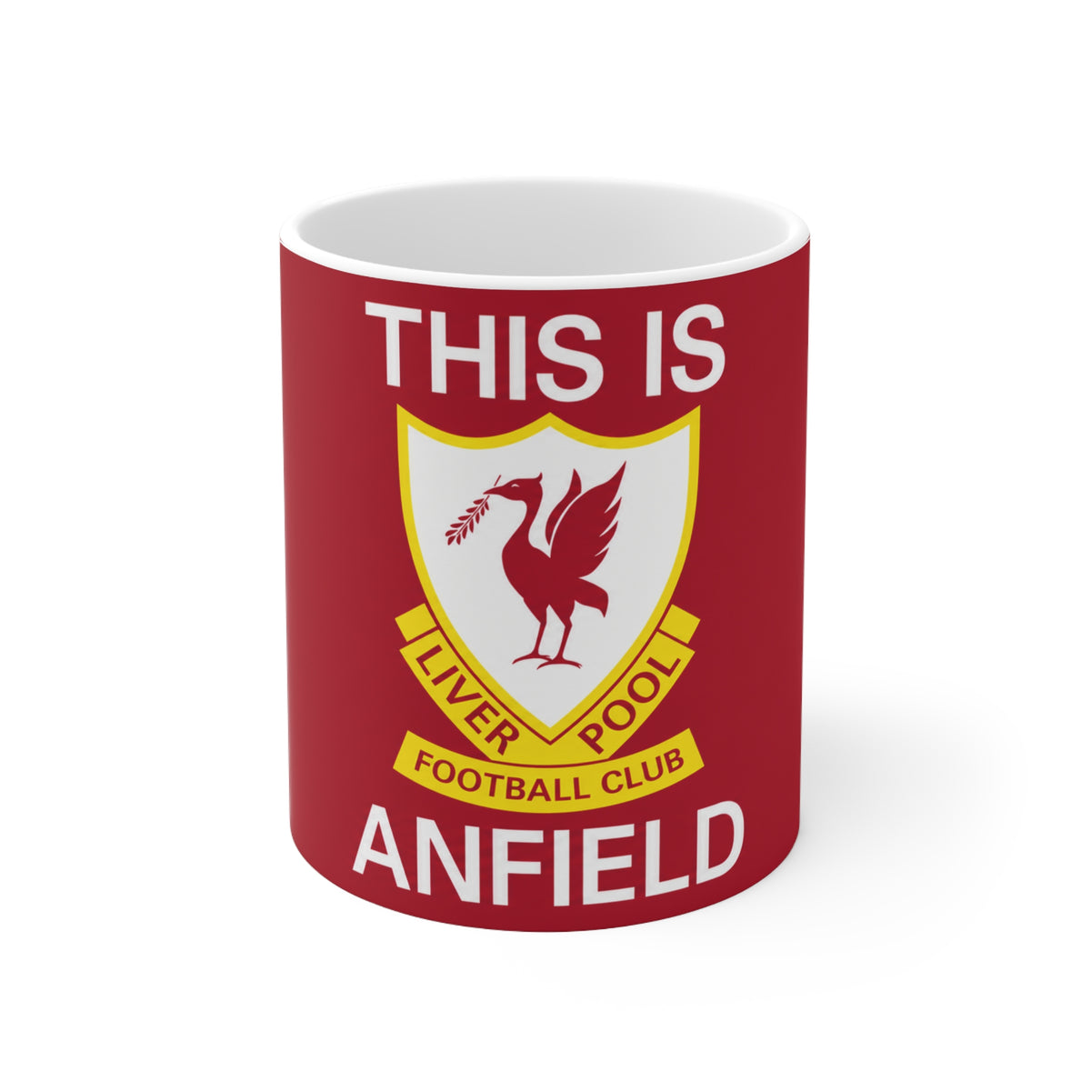 This Is Anfield Ceramic Coffee Mug — Liverpool FC Crest Red 11oz & 15oz