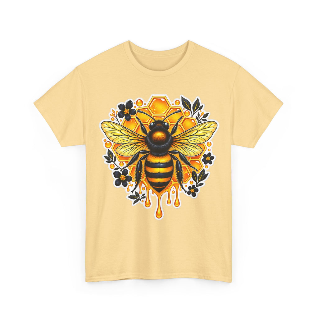 Manchester Bee Honeycomb T‑Shirt — Floral Dripping Honey Graphic Tee