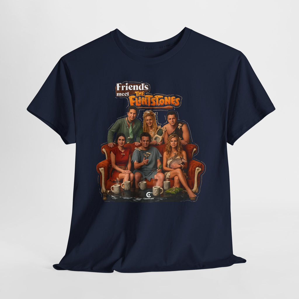 Friends meets the Flintstones TV Sitcom Cast Graphic Tee — 'Friends' Retro Couch Design