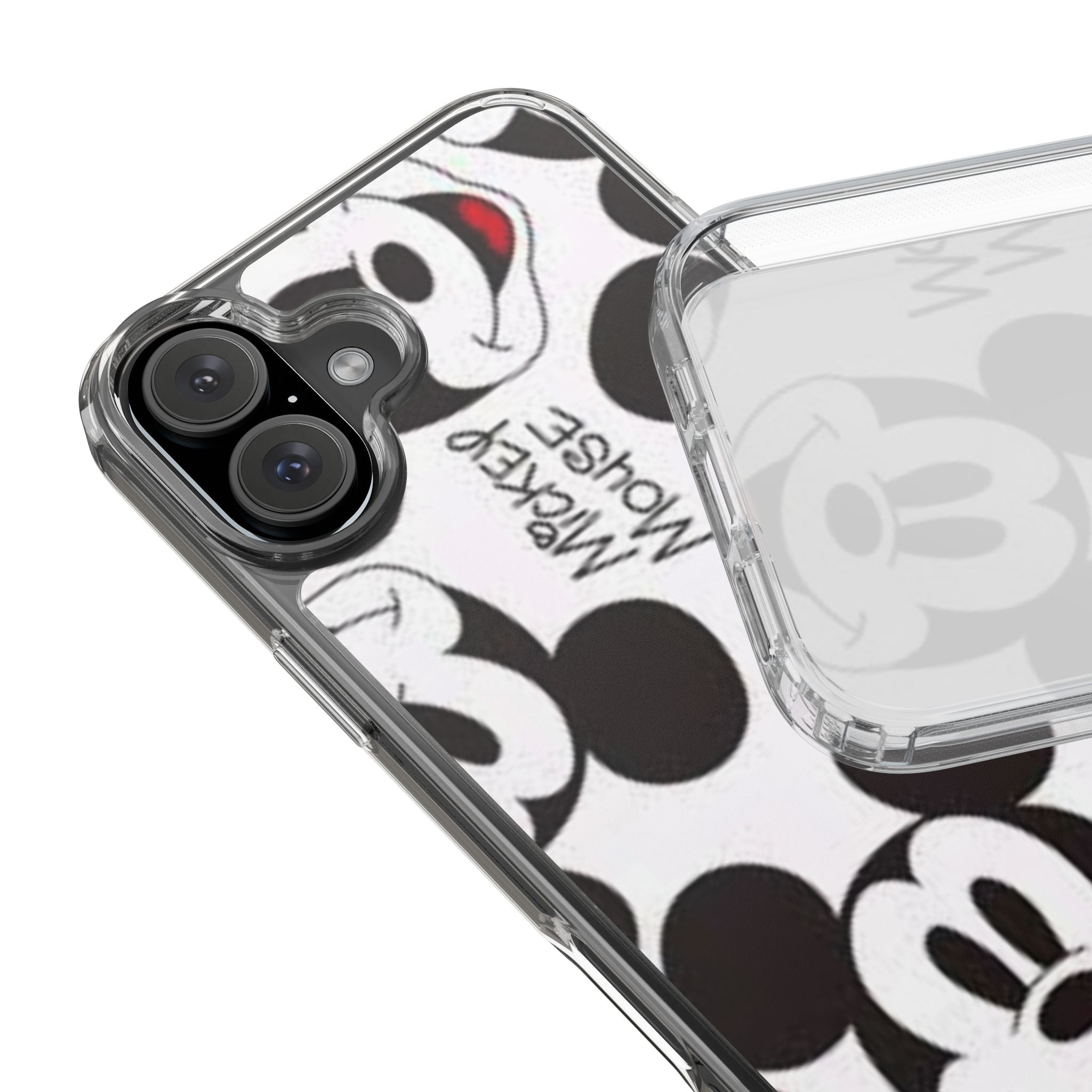 Mickey Mouse Clear Phone Case – Retro Cartoon Pattern Clear Case