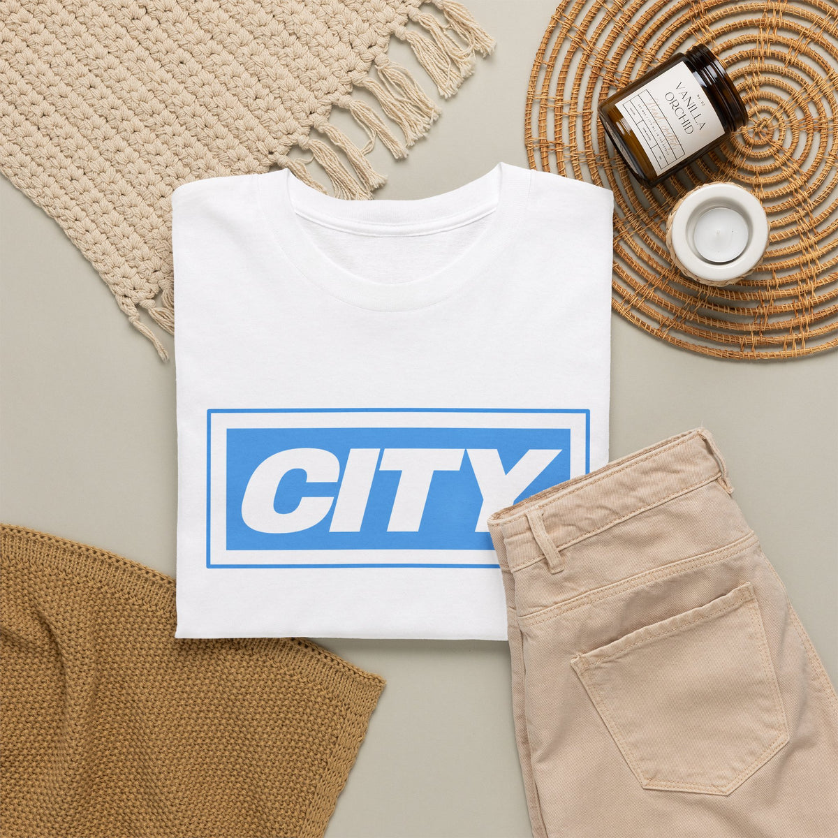 City Logo T-Shirt — Bold Blue Box Graphic Tee
