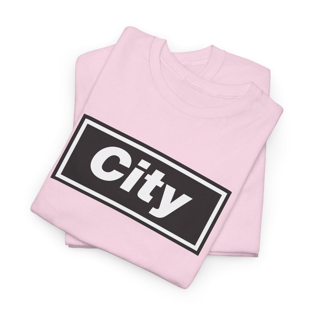 Man City Inspired Box Logo T‑Shirt — Minimal Urban Graphic Tee