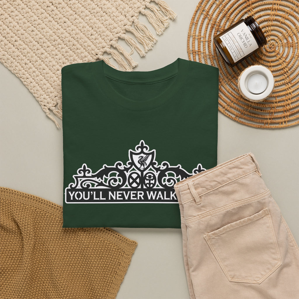 You'll Never Walk Alone T‑Shirt — Liverpool FC Crest Cotton Tee
