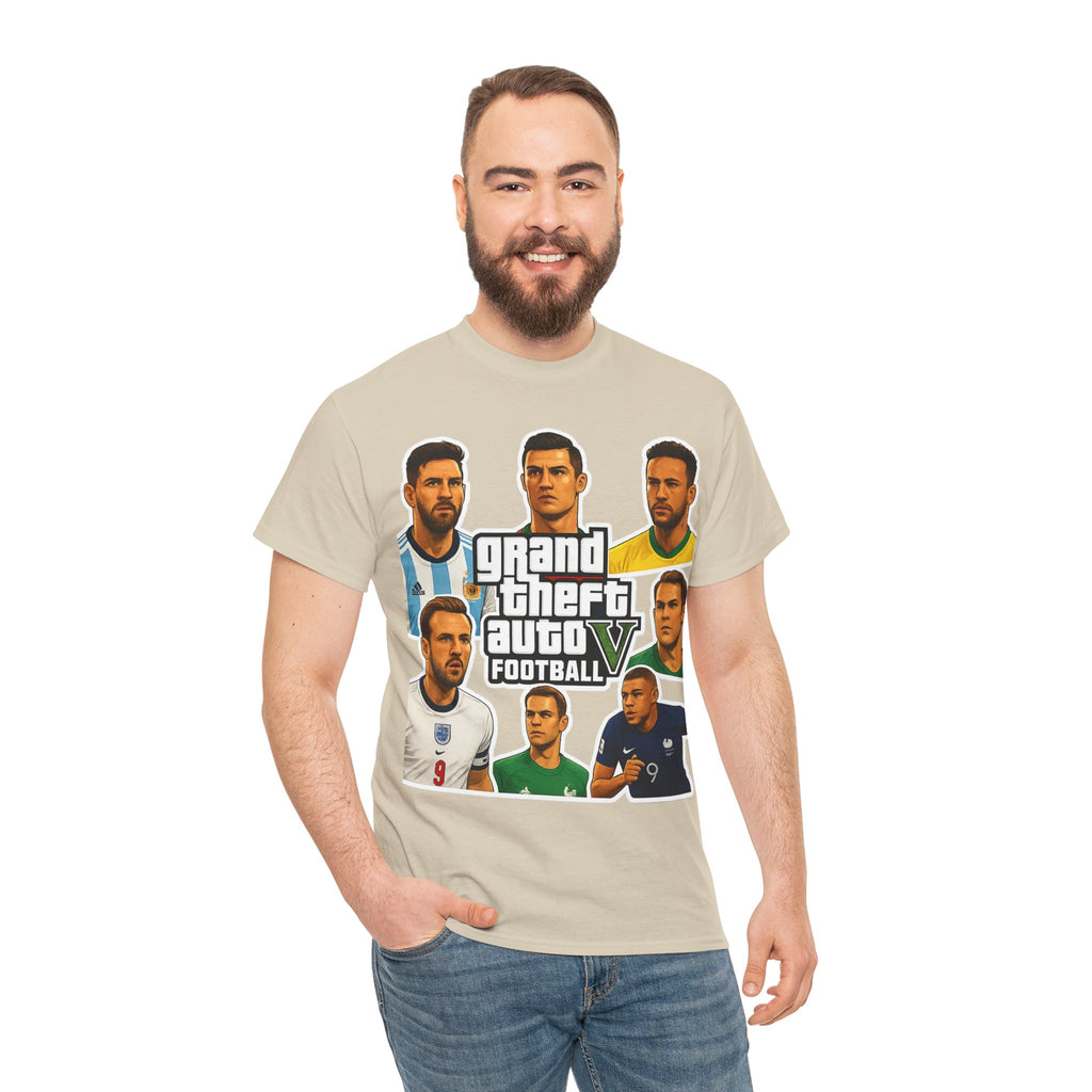 Graphic Tee — 'Grand Theft Auto V Football' Soccer Players Collage Shirt