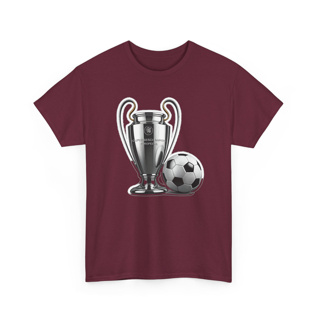 European Cup / Champions League Trophy & Ball Graphic Cotton T-Shirt