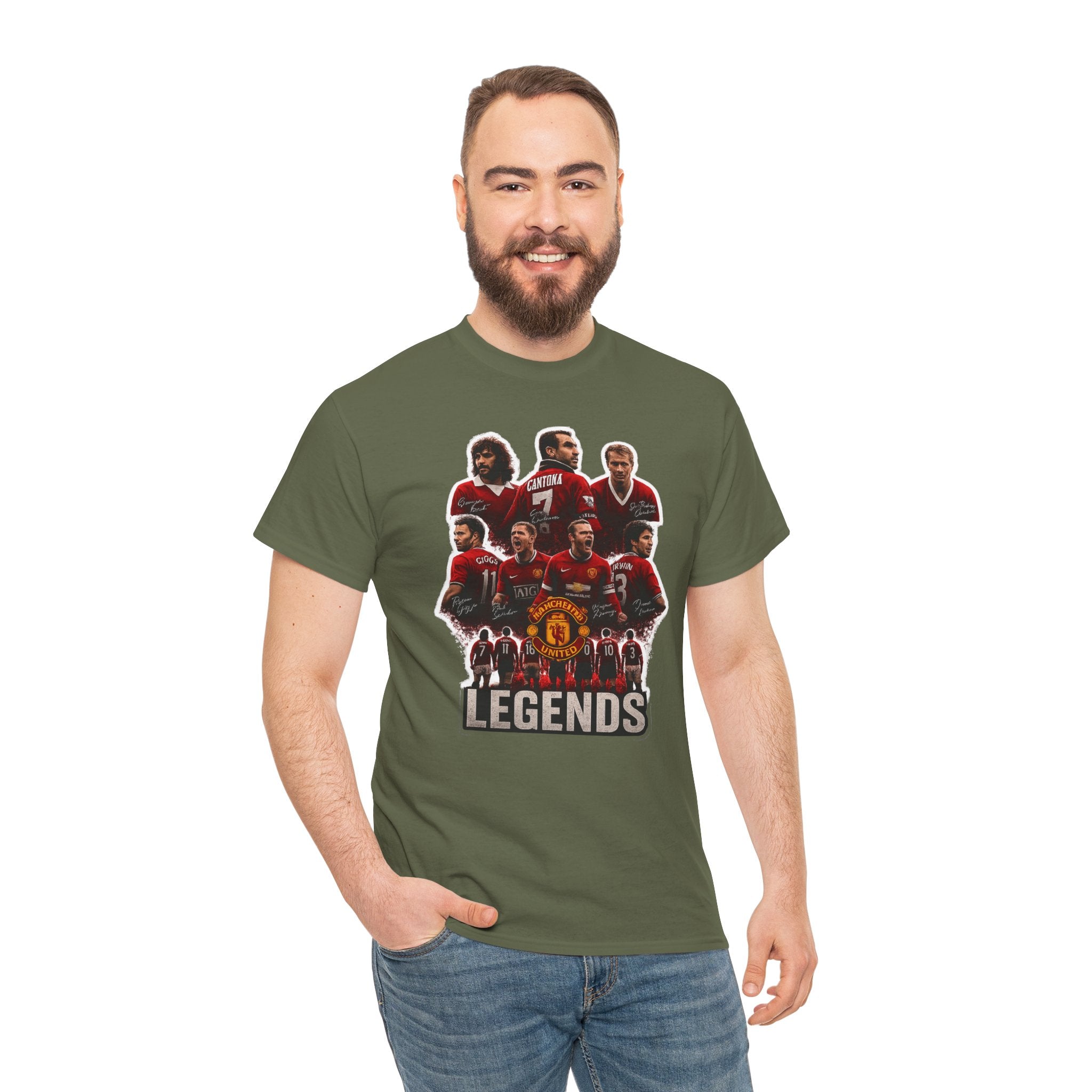 Manchester United Legends Football Team Tee — Retro Manchester United Players Graphic Shirt