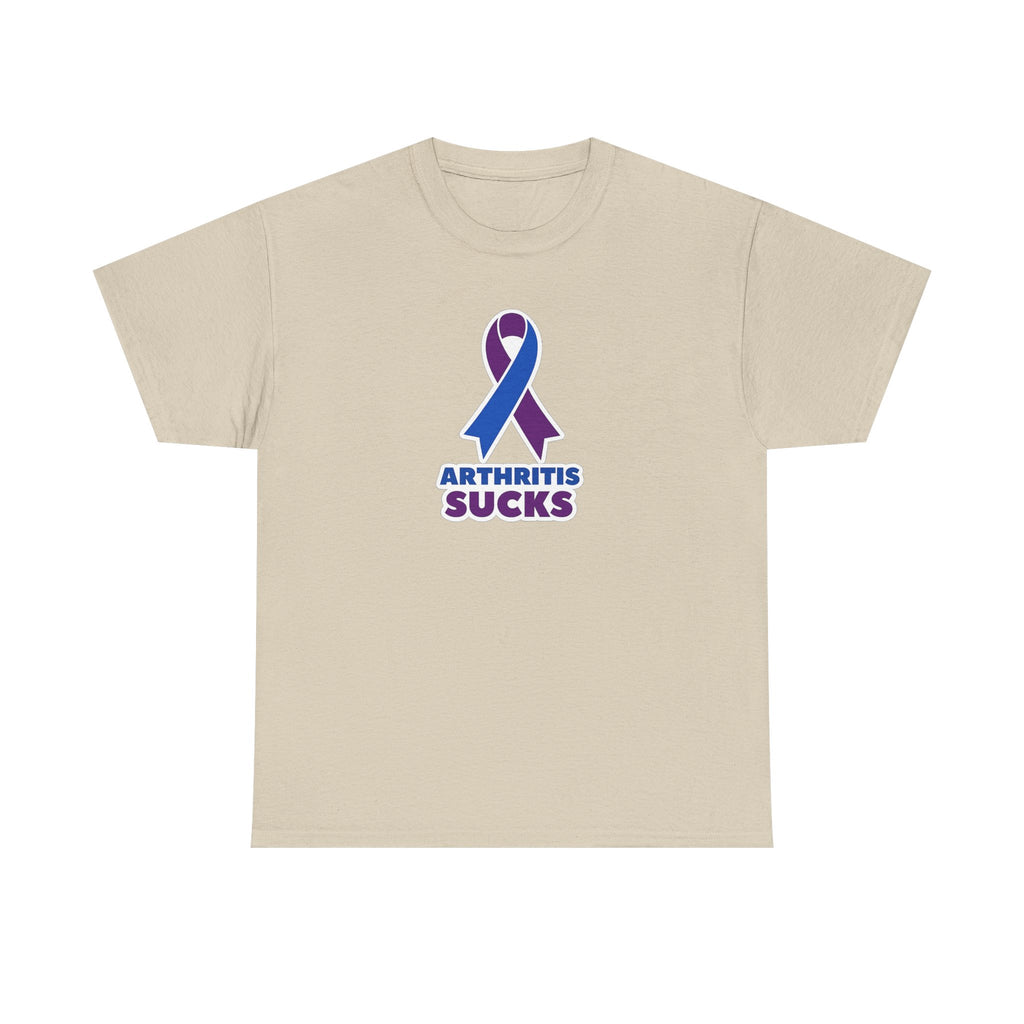 Arthritis Sucks Awareness T-Shirt — Purple & Blue Ribbon Support Tee