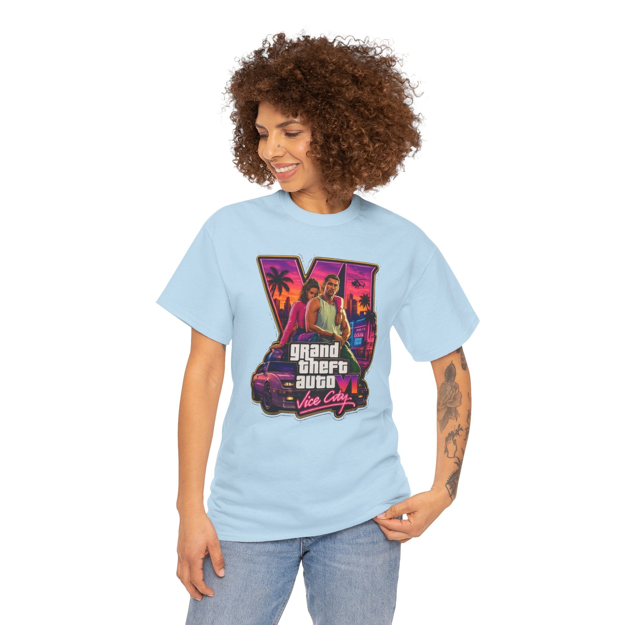 Grand Theft Auto Vice City Retro Logo Tee / Cotton T-Shirt