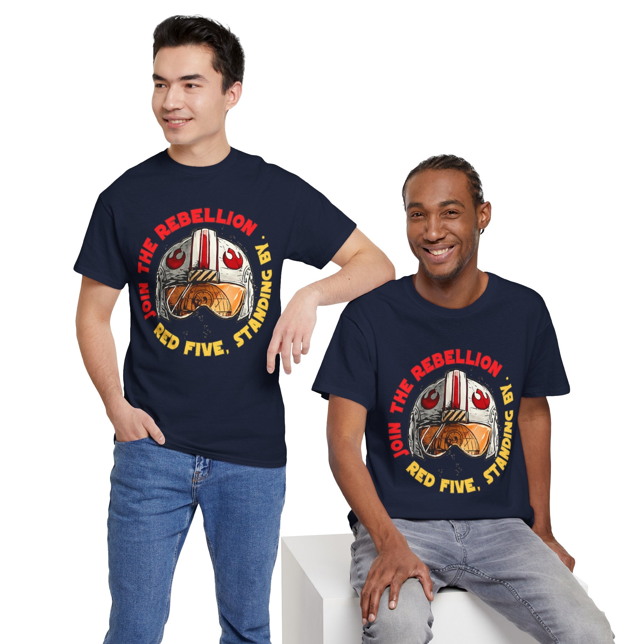 Rebel Pilot T-Shirt — "Join the Rebellion, Red Five" Vintage Helmet Design