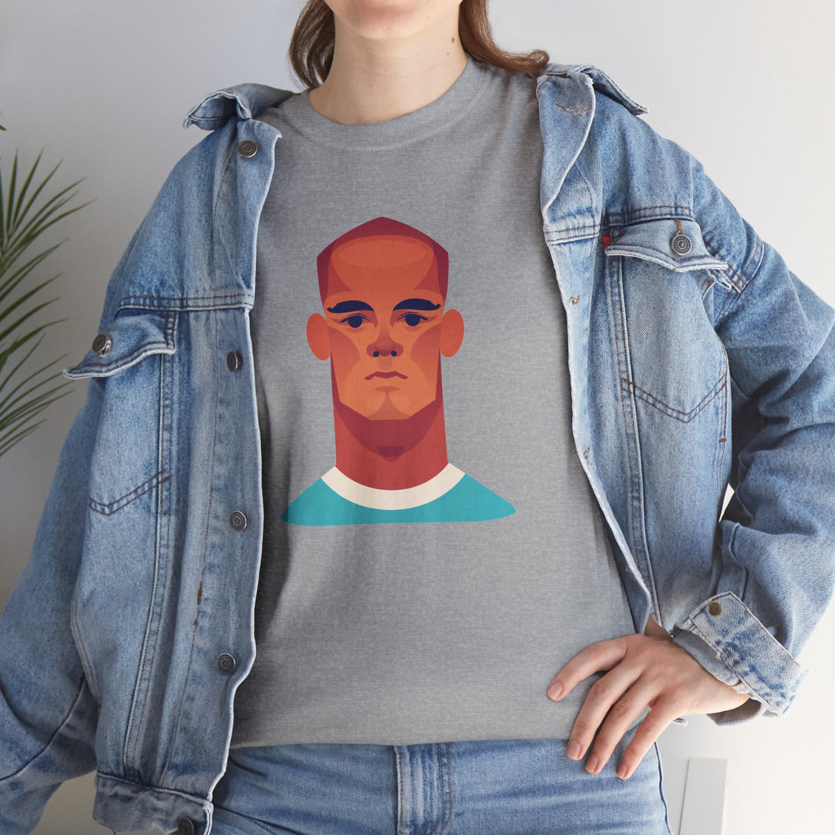 Vinny Kompany Manchester City Legend Minimalist Portrait Tee — Bold Stylized Face Graphic T-Shirt