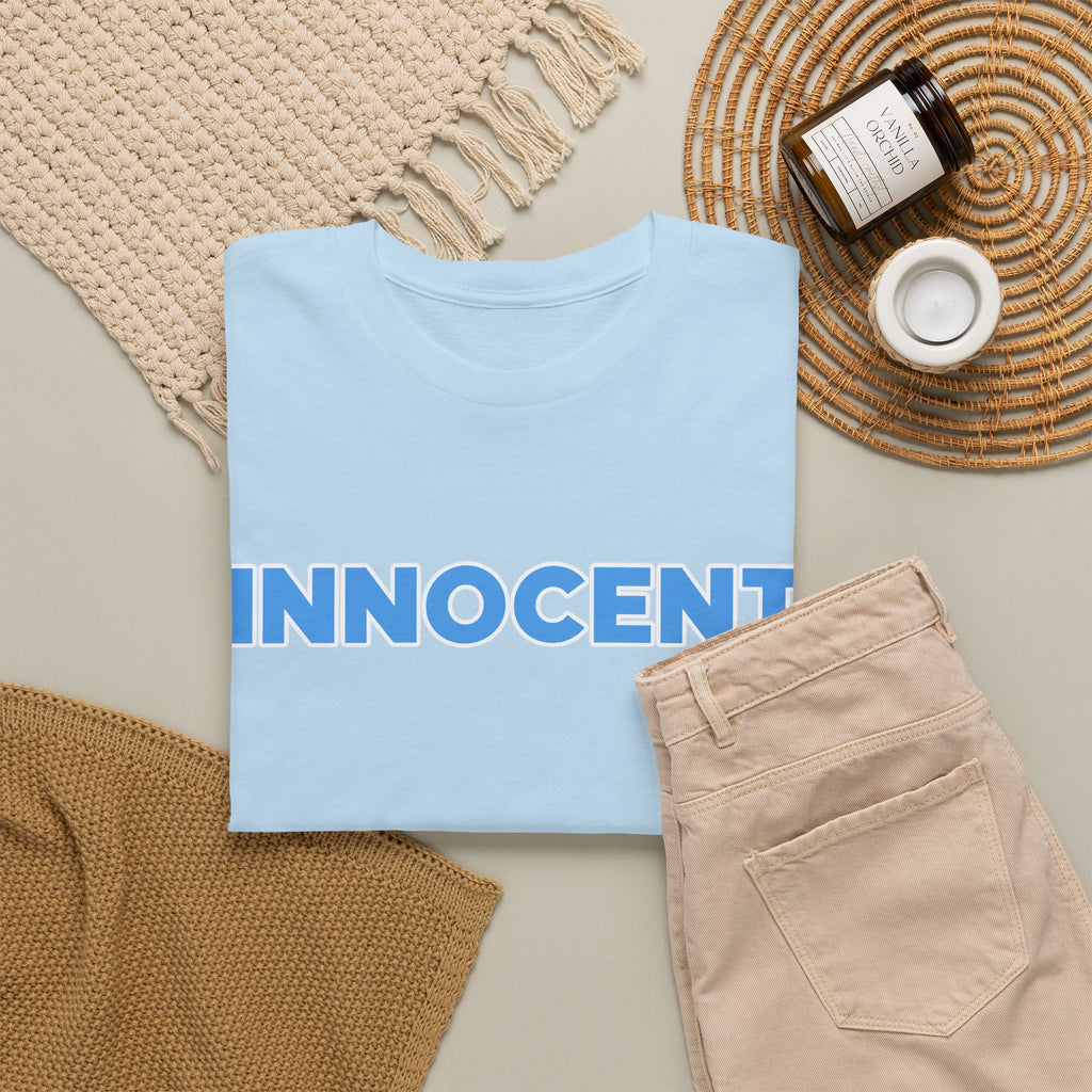 Innocent Graphic Tee — Bold Blue Statement Cotton T-Shirt