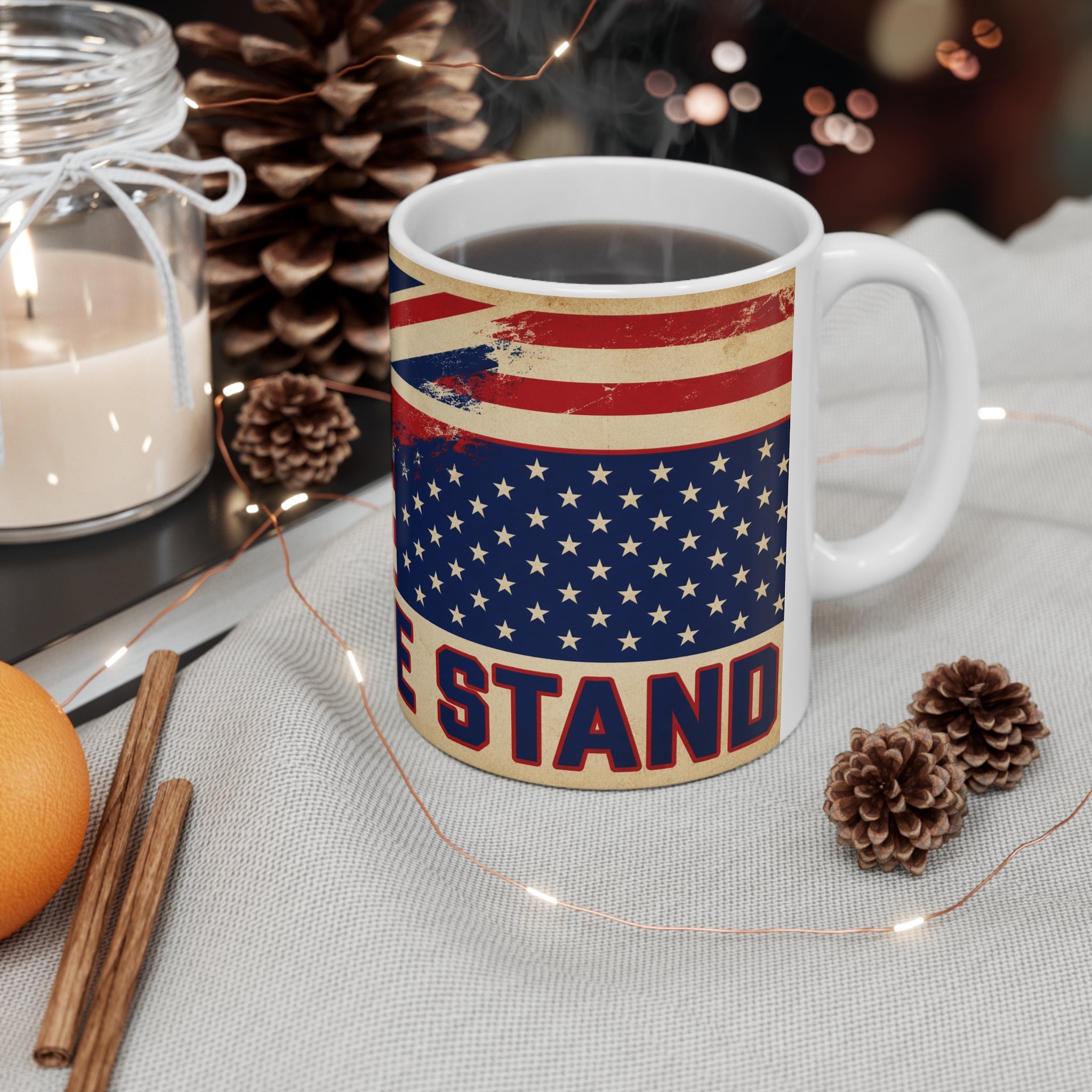 United We Stand Ceramic Coffee Mug — Vintage UK & USA Flag 11oz/15oz