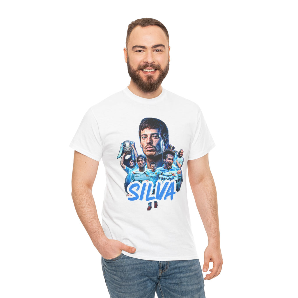 David Silva Manchester City Soccer Tee — Classic Player Portrait Football Shirt