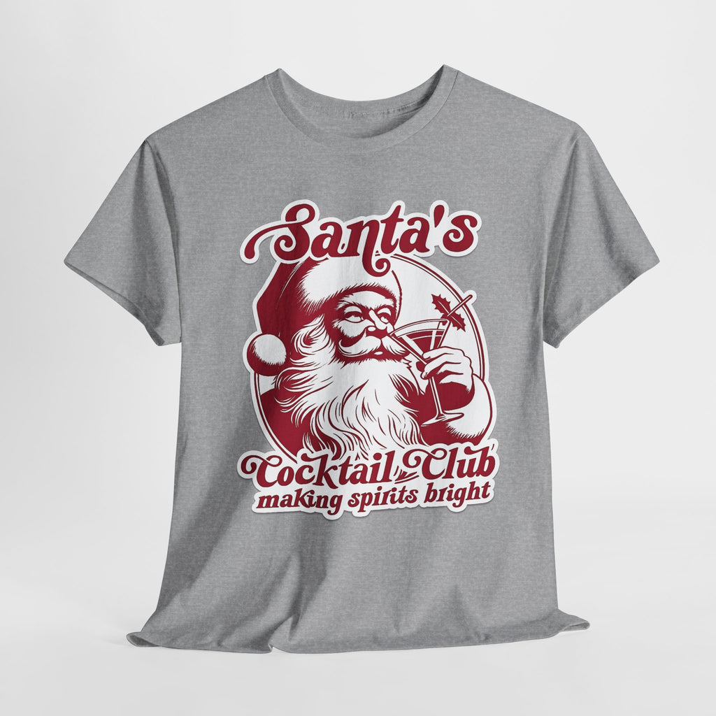 Santa’s Cocktail Club Tee — "Making Spirits Bright" Christmas Shirt