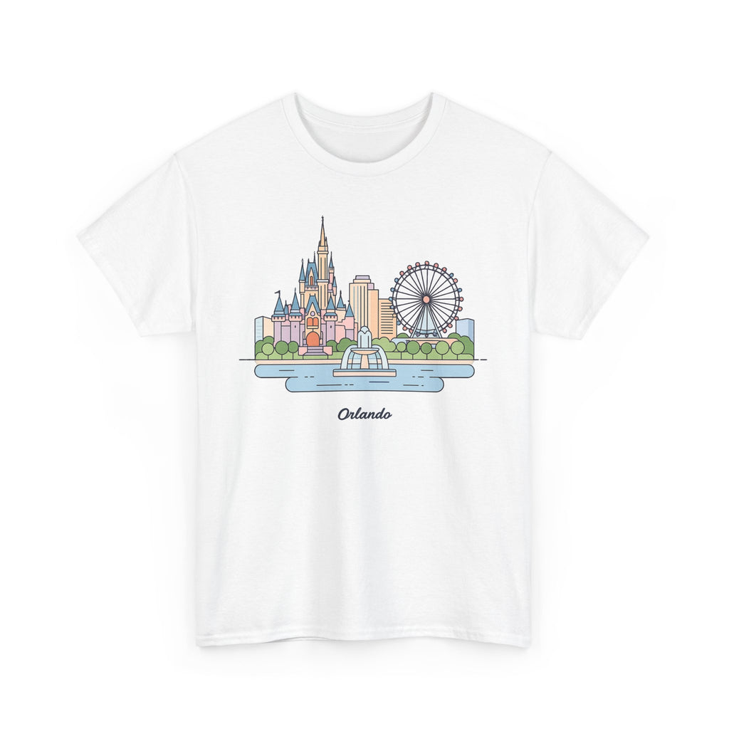 Orlando Skyline T-Shirt — Cute Cityscape Graphic Tee with 'Orlando' Text