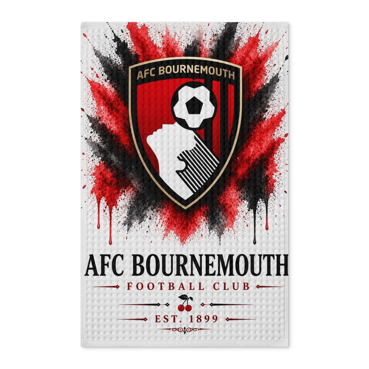 AFC Bournemouth Waffle Tea Towel — Double-Sided Football Club Kitchen Towel