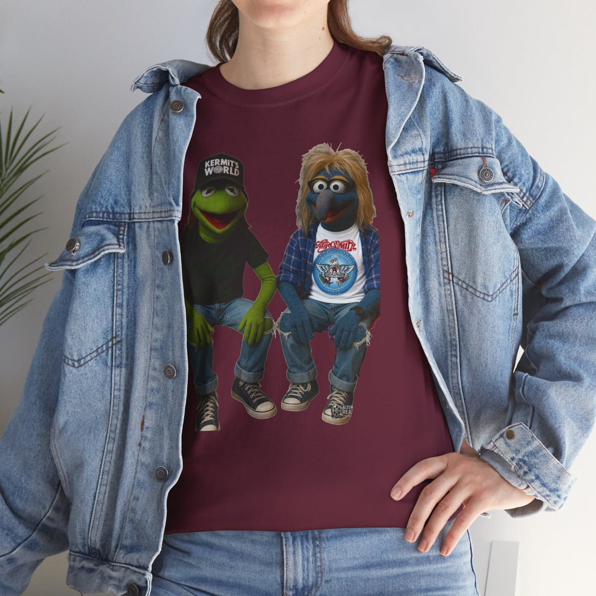 Kermit & Gonzo Waynes World Inspired Character Graphic T-Shirt