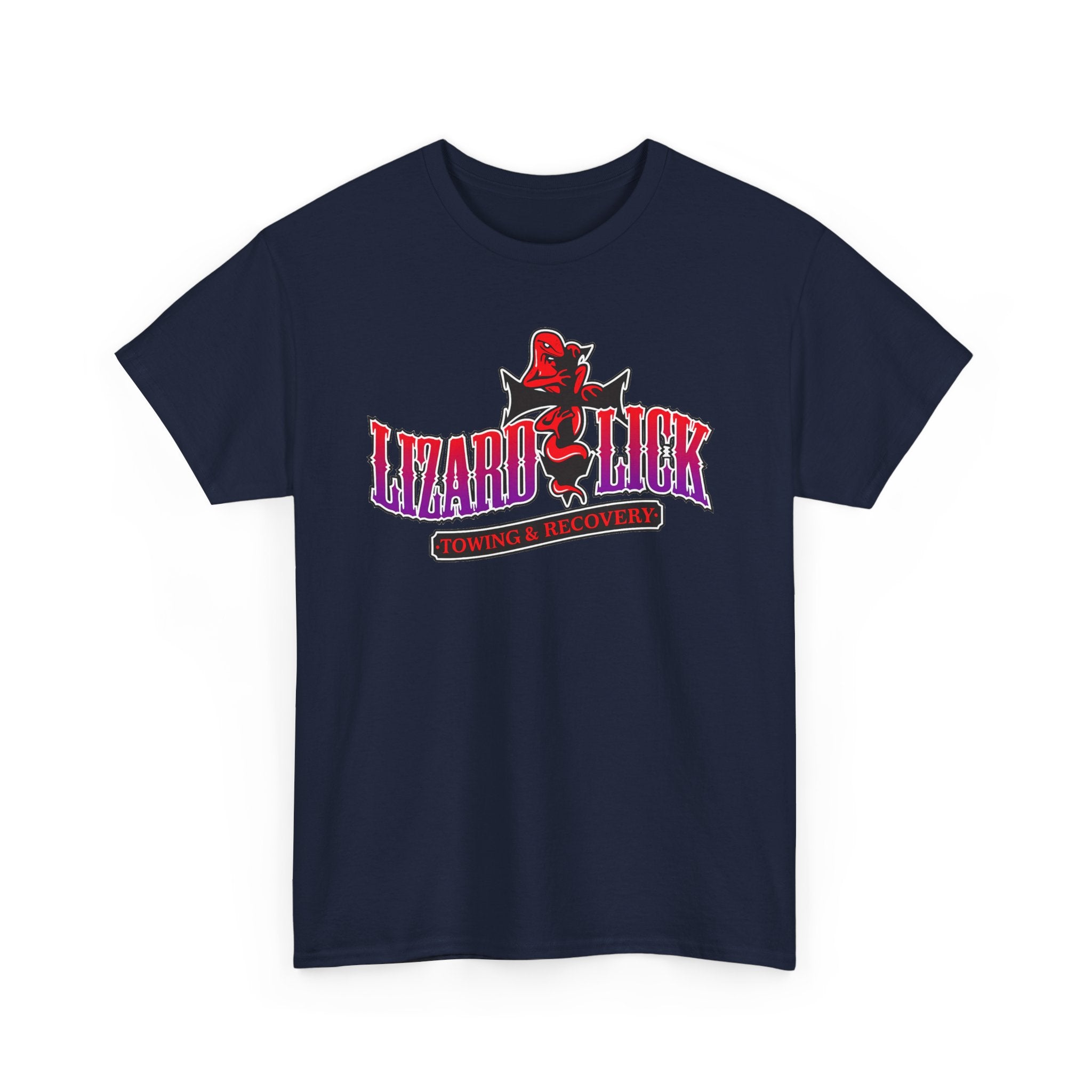 Lizard Lick T-Shirt — Retro Neon Logo Tee with Lizard & Cowboy Graphic
