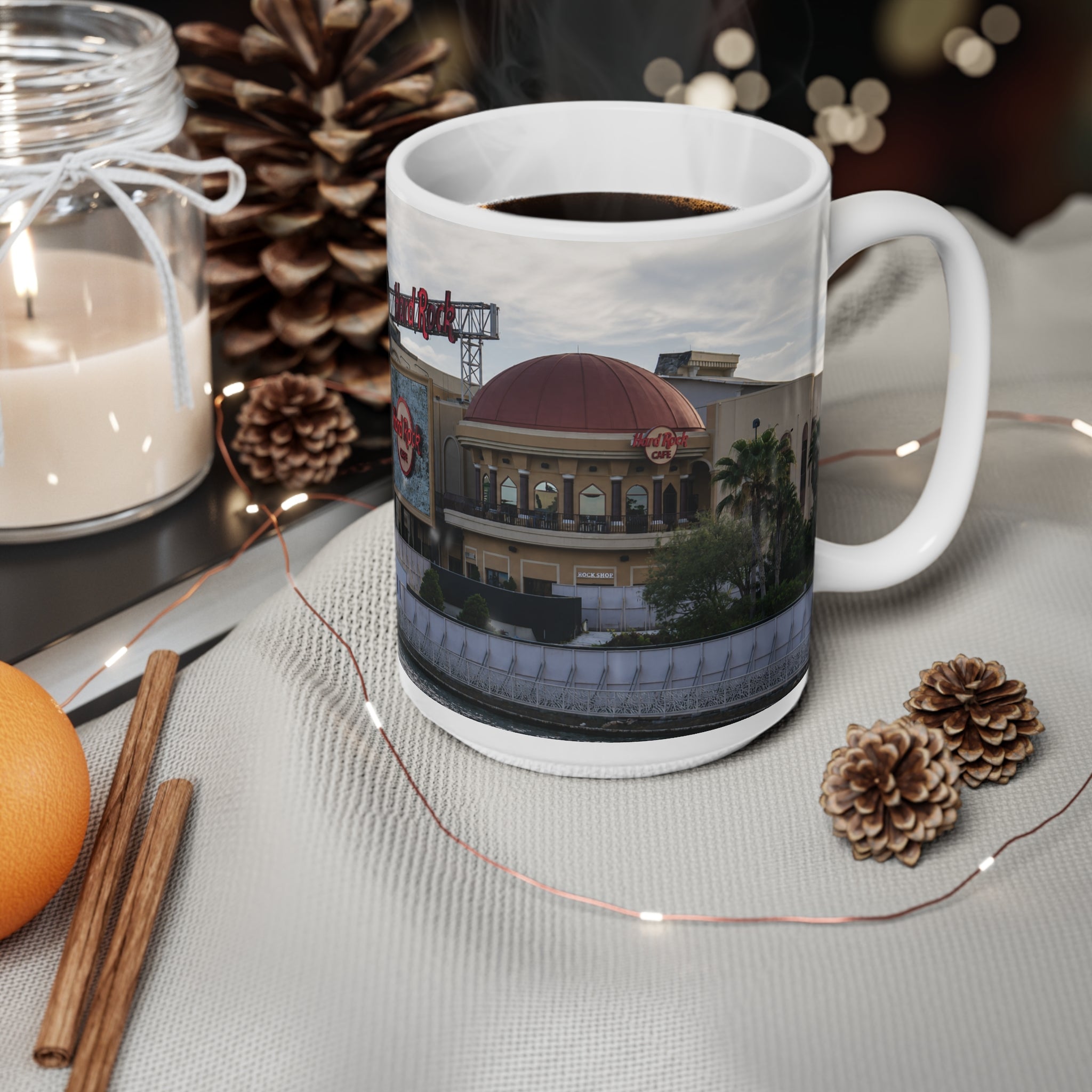 Hard Rock Cafe Orlando Waterfront Photo Ceramic Mug — 11oz & 15oz Souvenir Coffee Cup