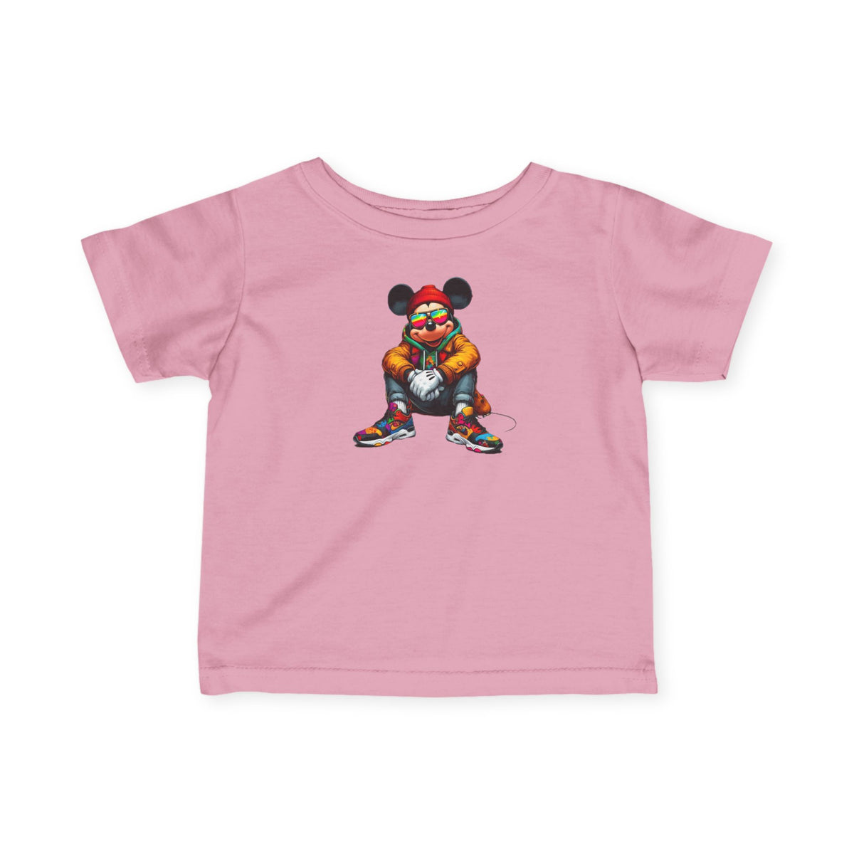 Mickey Mouse Infant Tee — Colorful Cartoon Mouse in Sneakers Baby Shirt