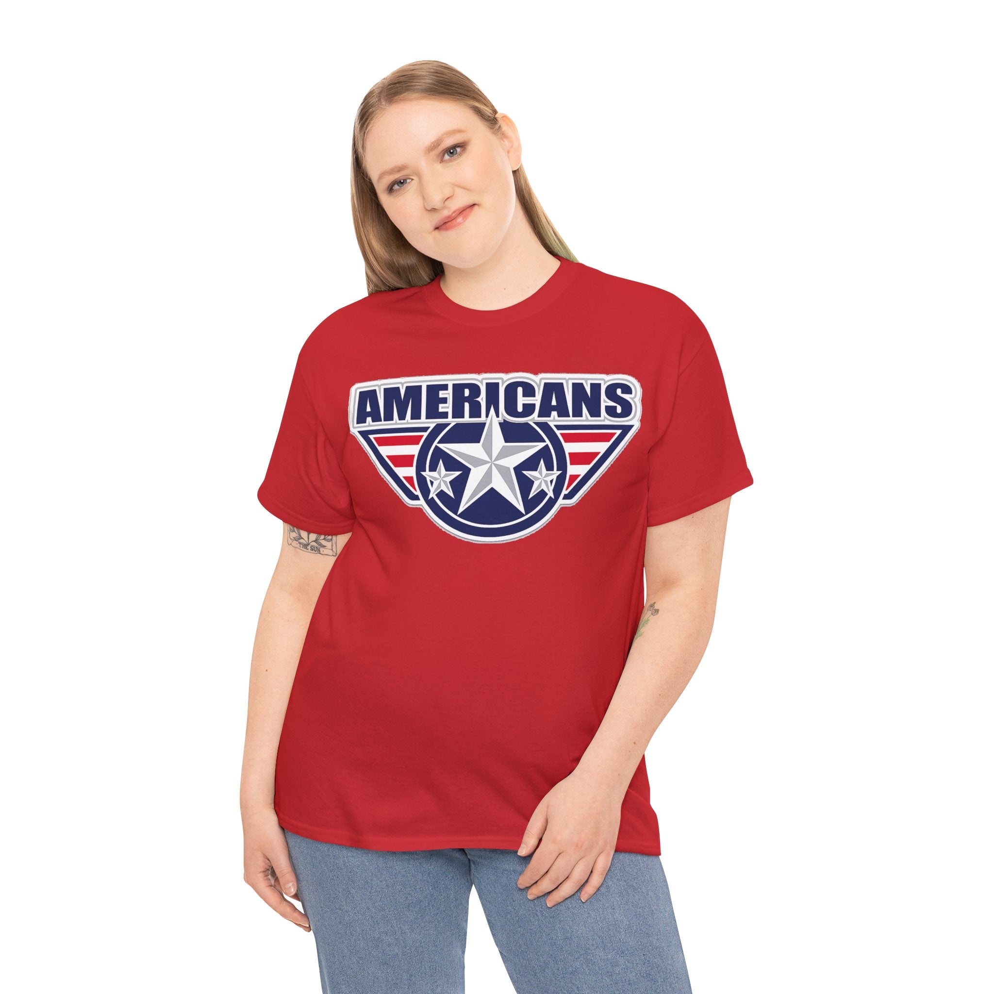 Americans Patriotic Star T‑Shirt — Red White Blue USA Graphic Tee