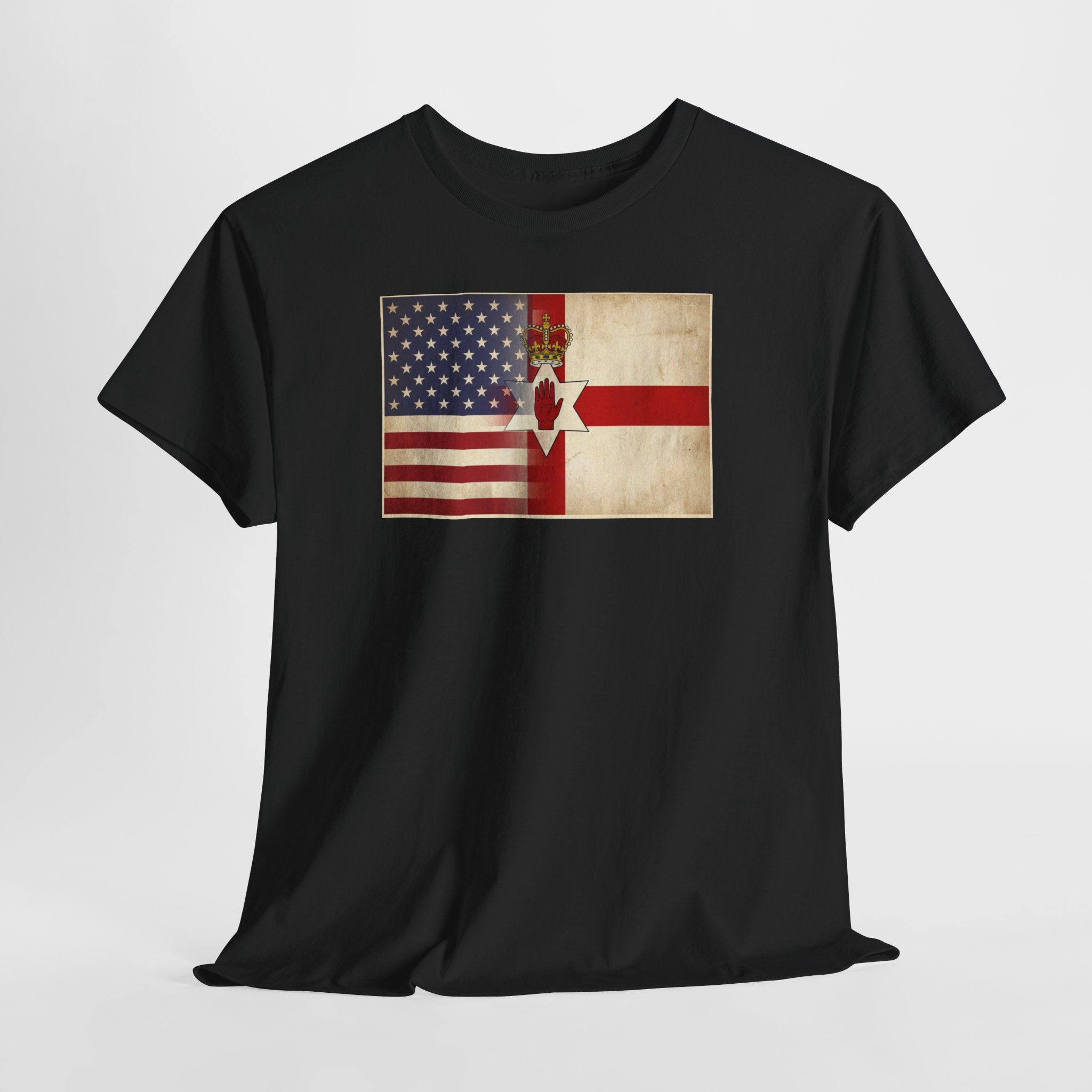 USA / Northern Ireland Flag T-Shirt – Vintage USA & Ulster Cross Tee