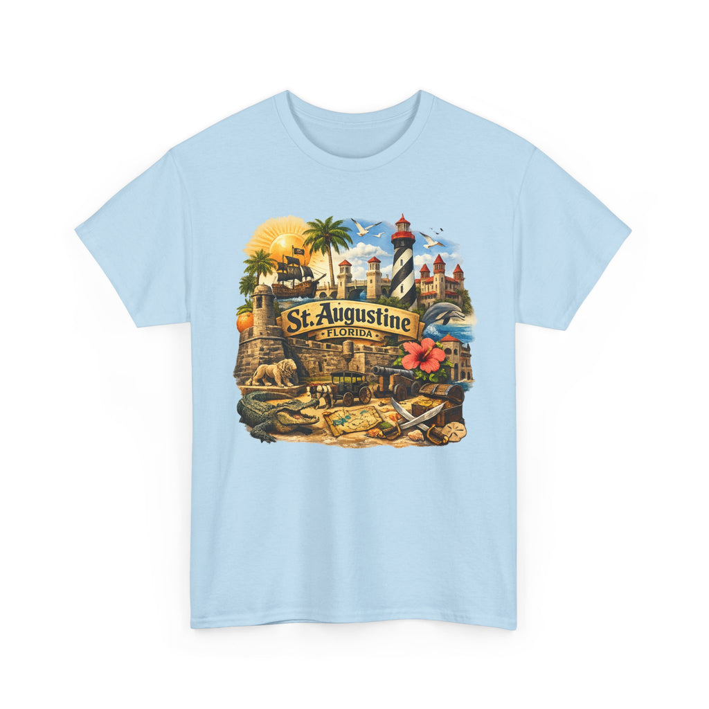 St. Augustine Florida Vintage Travel Tee — Retro Beach & Lighthouse Souvenir T-Shirt
