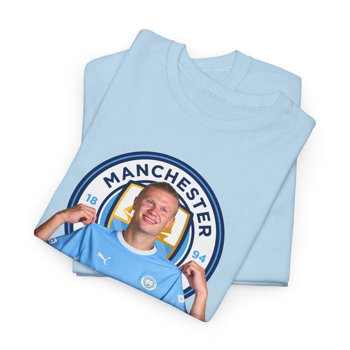Manchester City Erling Haaland Inspired Cotton T-Shirt Tee — Player Celebratory Graphic T-Shirt