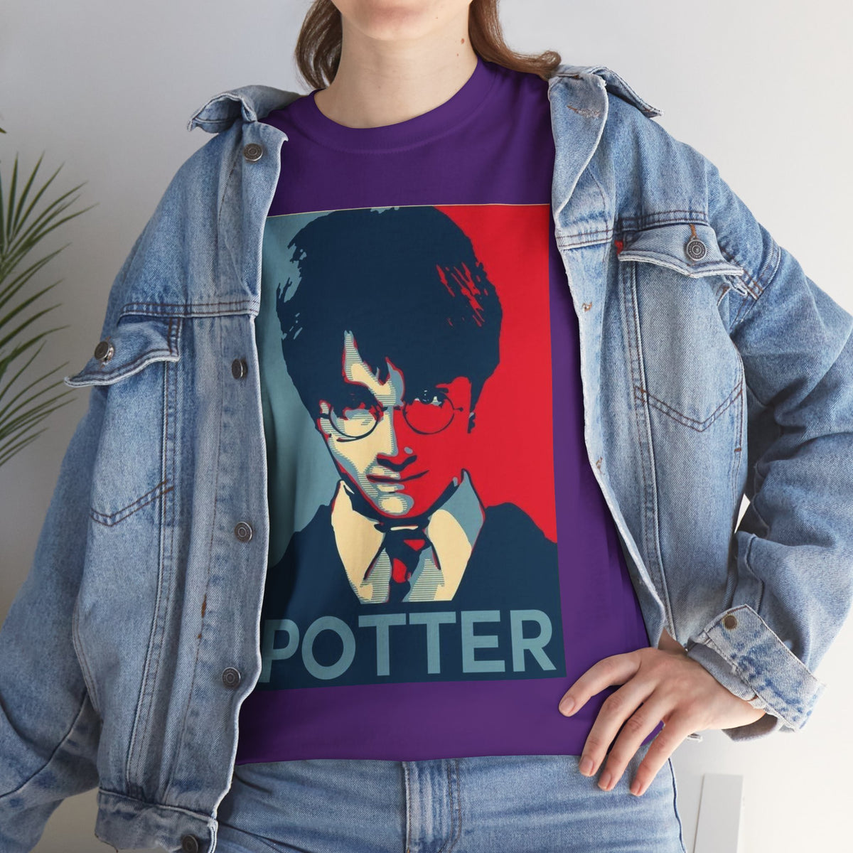 Harry Potter Inspired Vintage Wizard Portrait Cotton T‑Shirt — 'Potter' Graphic Tee