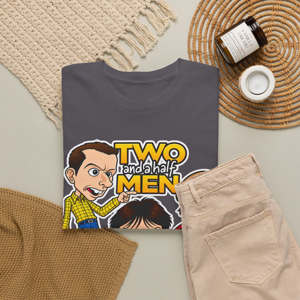 Two and a Half Men Inspired Cartoon Tee — Retro TV Comedy Graphic T-Shirt