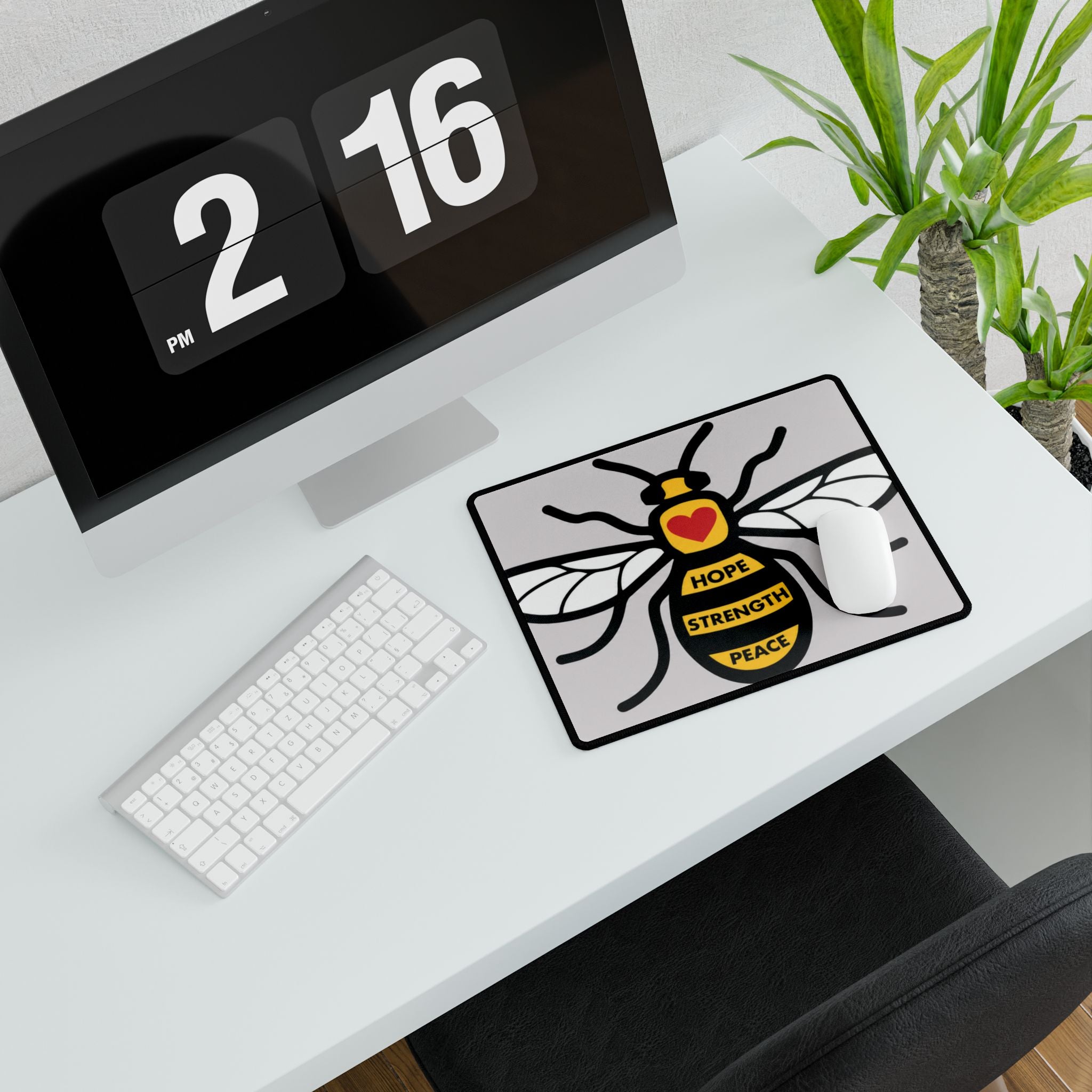 Manchester Bee Hope Strength Peace Bee Desk Mat – Large Gaming/Work Desk Pad