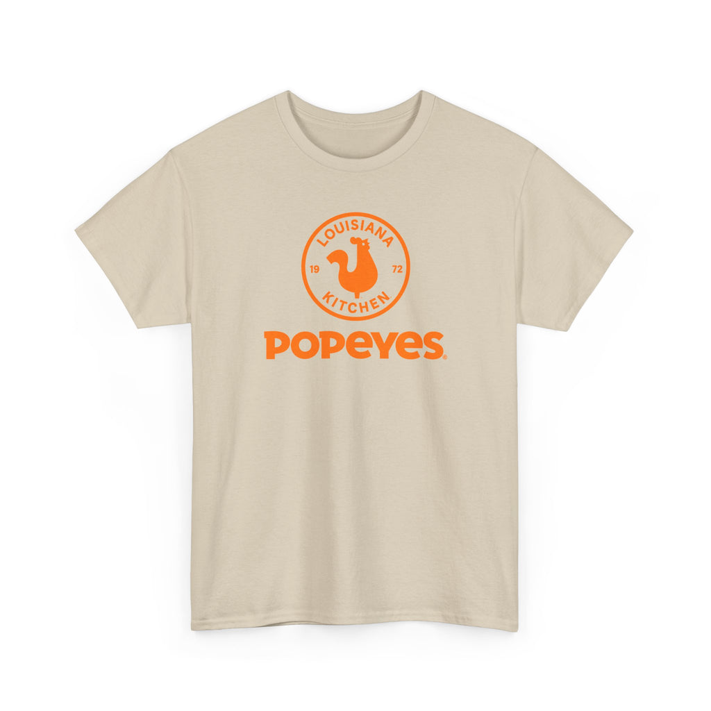 Popeyes Logo T-Shirt — Vintage Orange Louisiana Kitchen Tee