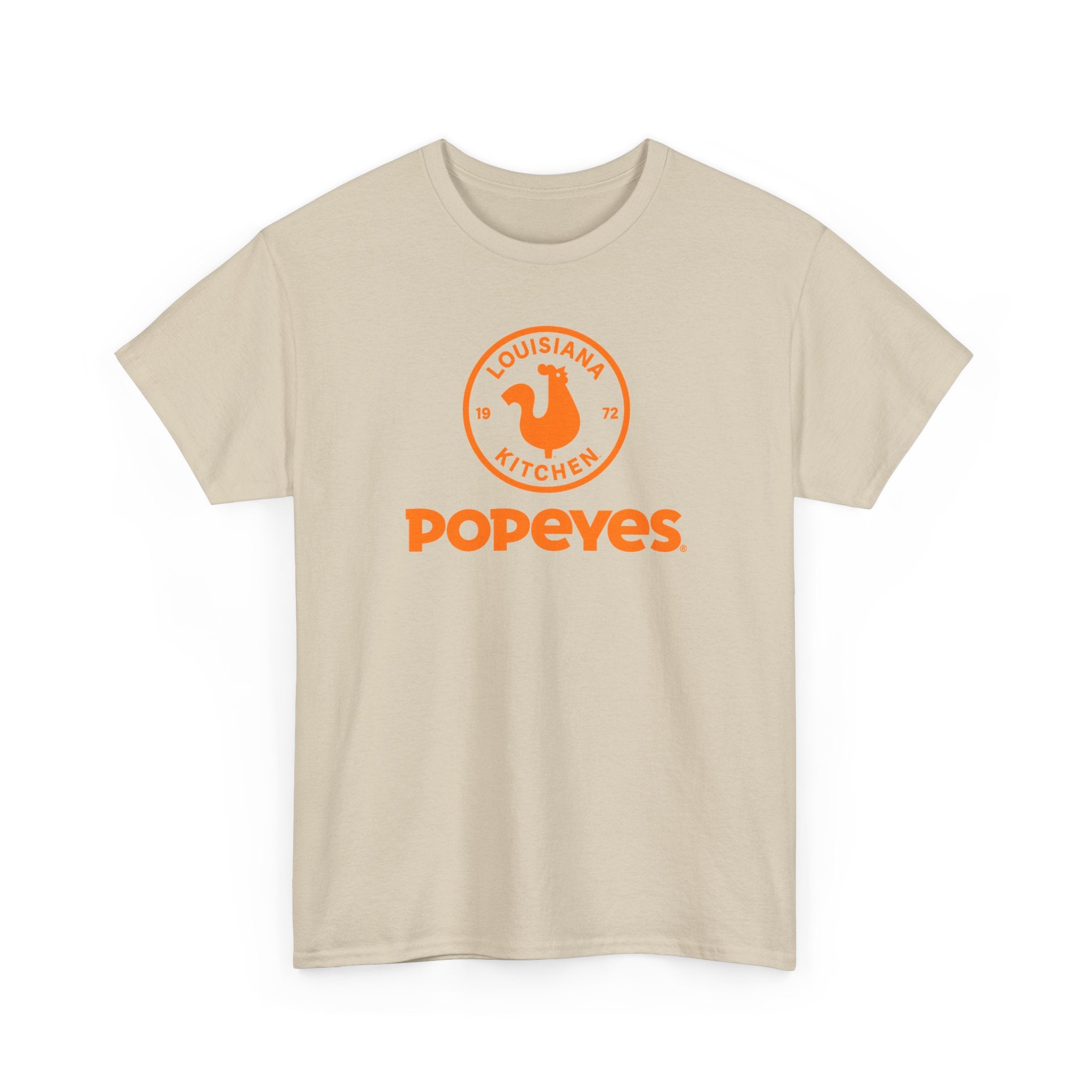 Popeyes Logo T-Shirt — Vintage Orange Louisiana Kitchen Tee