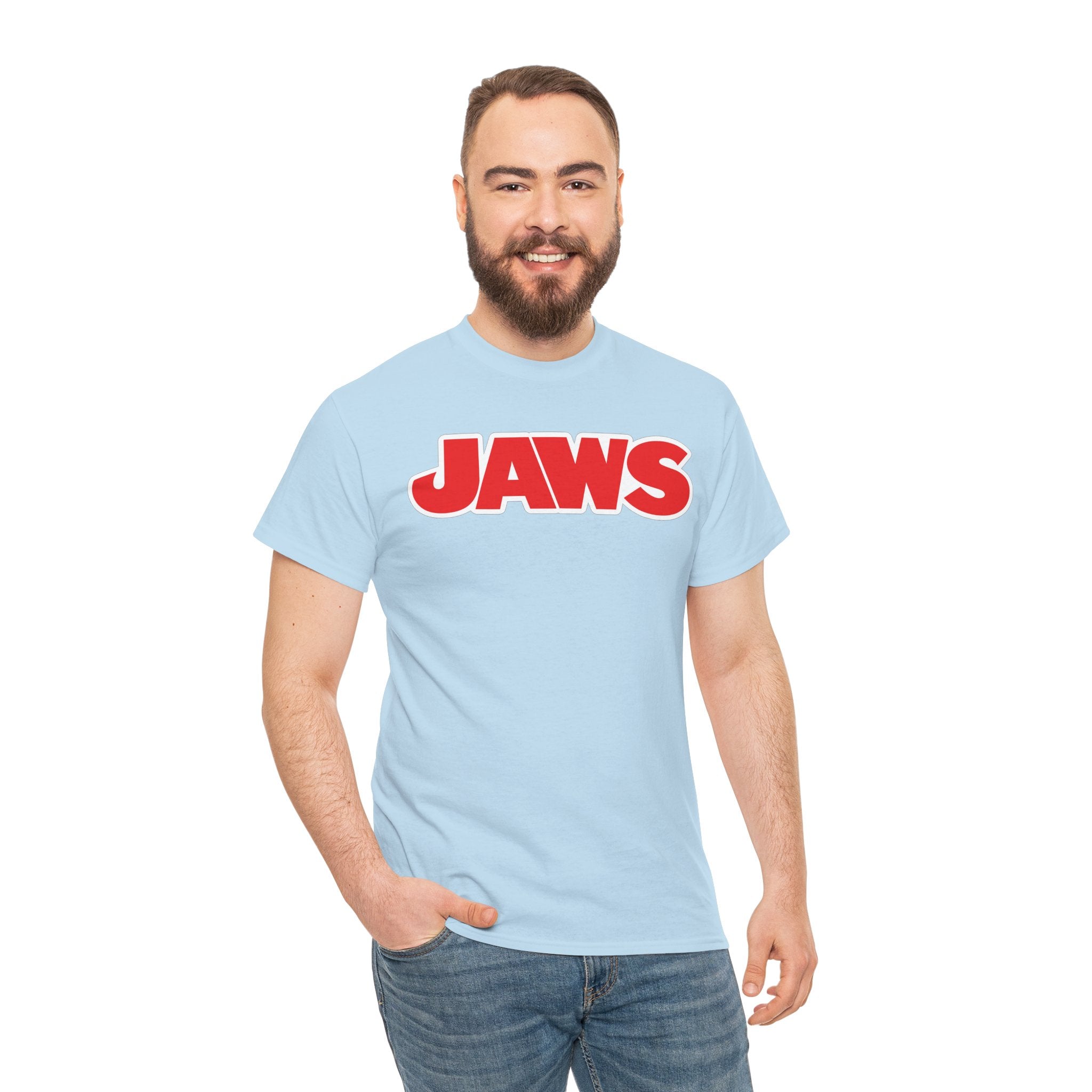 Jaws Logo Tee — Retro Red Movie Graphic T‑Shirt