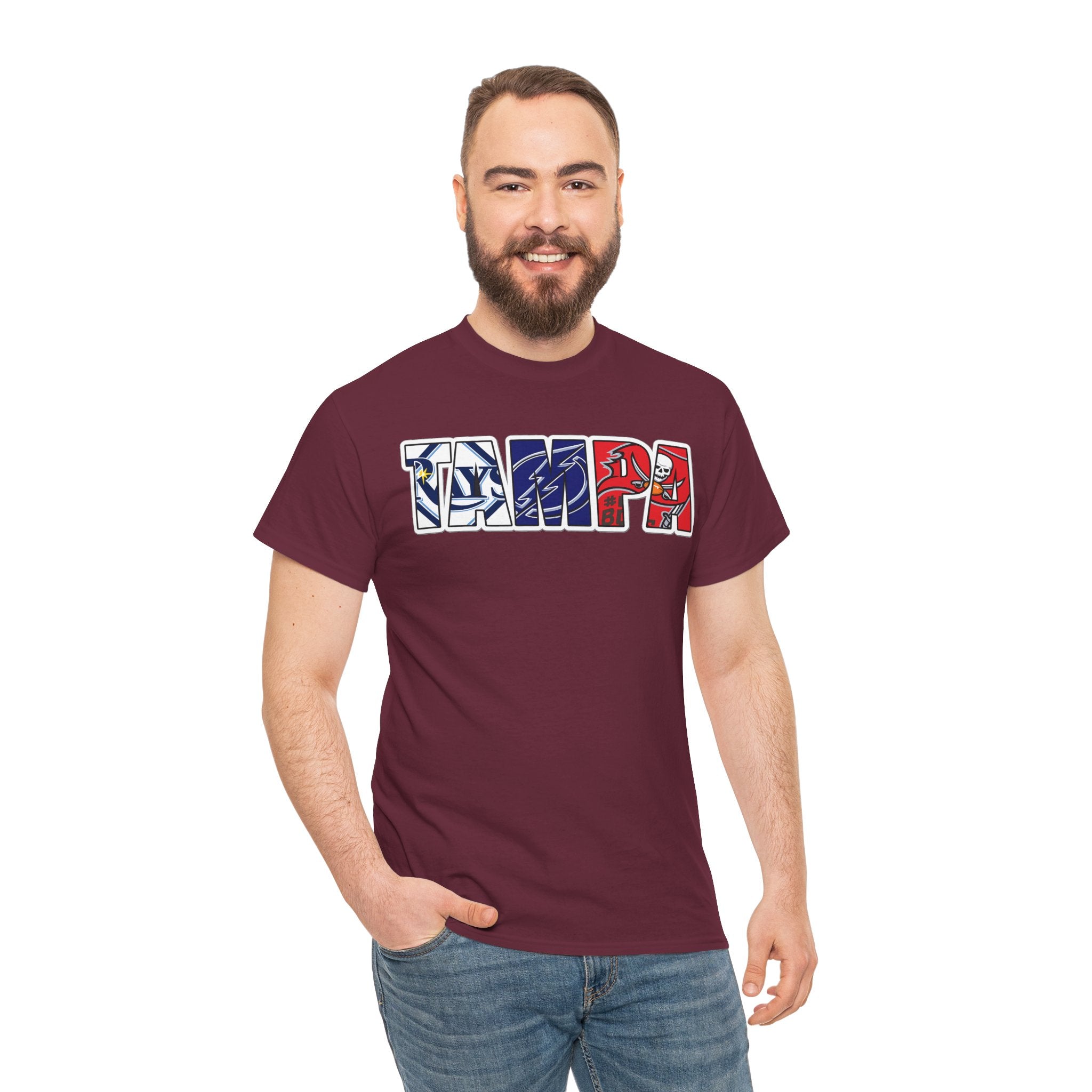 Tampa Block Letter Tee — Florida Flag Graphic T‑Shirt