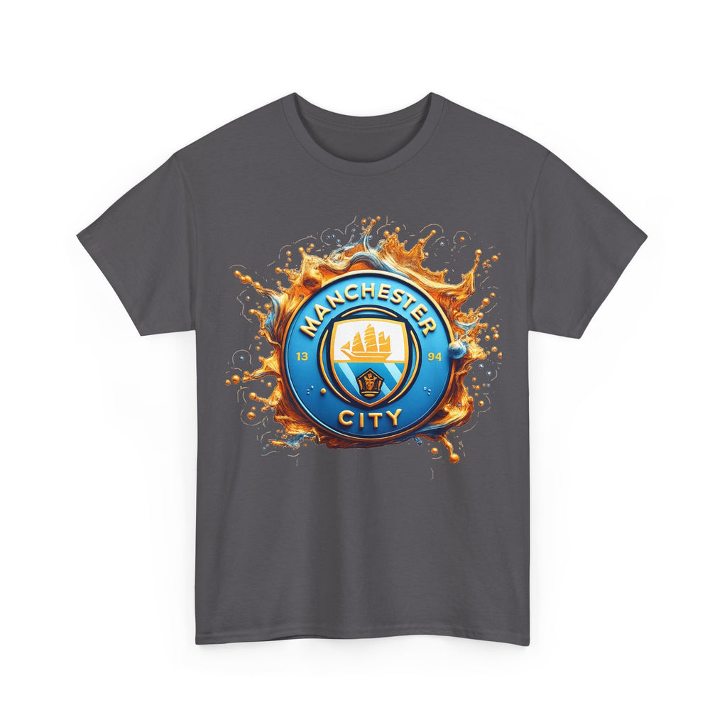 Manchester City Inspired Splash Logo Cotton T-Shirt
