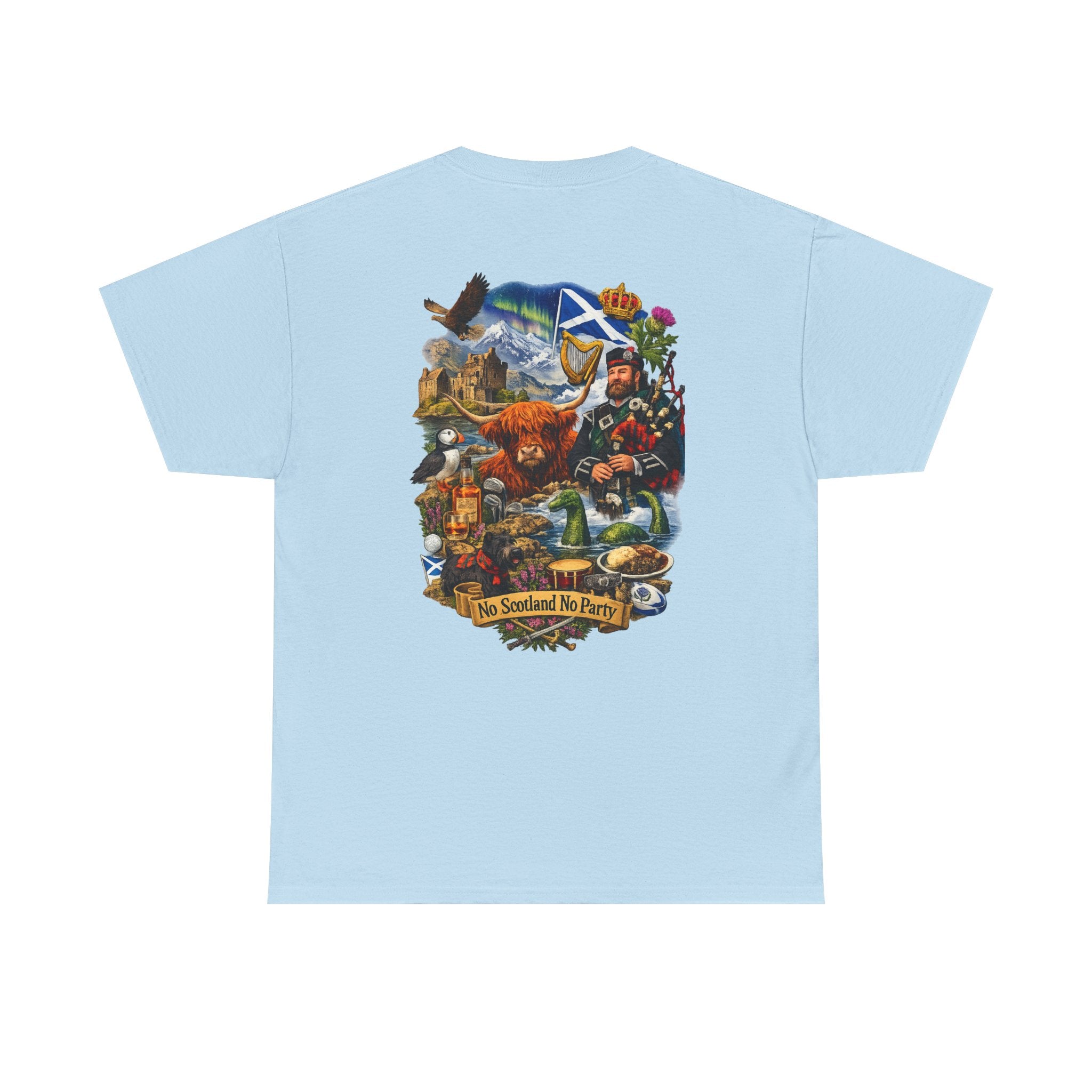 Scotland Collage T-Shirt — "No Scotland No Party" Scottish Heritage Tee