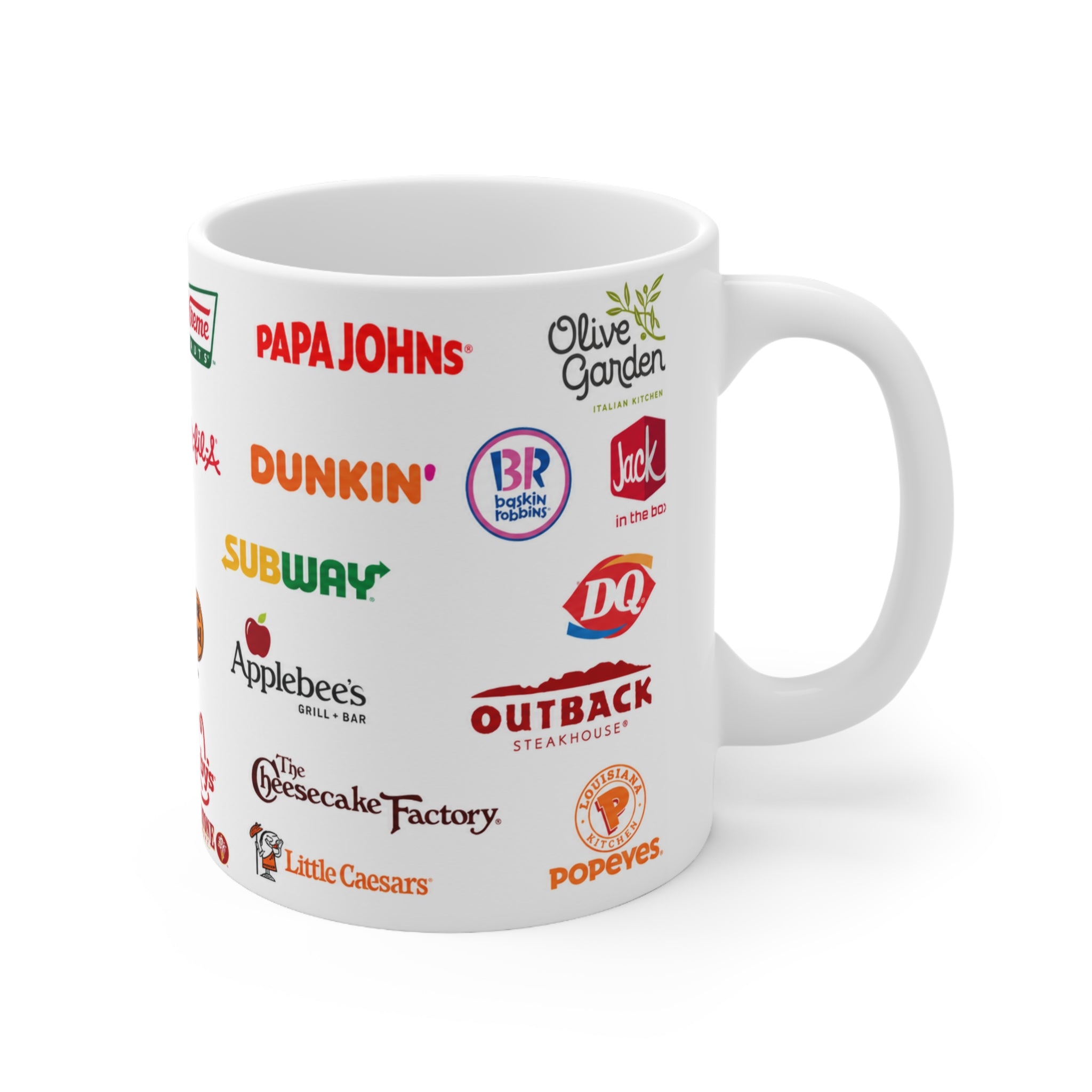 American Fast Food Chain Logos Ceramic Coffee Mug — 11oz & 15oz Collage